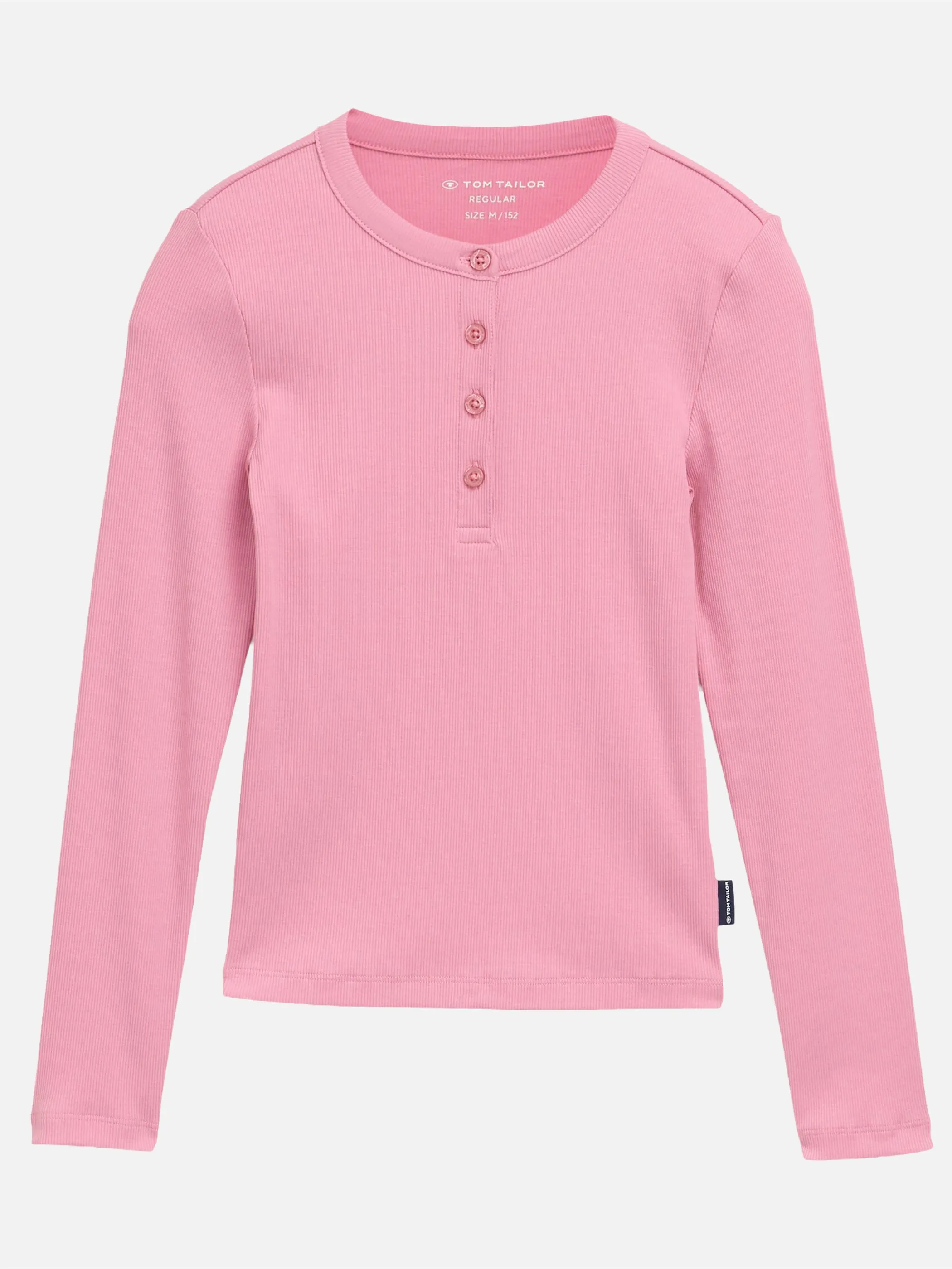 Tom Tailor 1052571 rib henley longsleeve Rosa 934459 14162 1