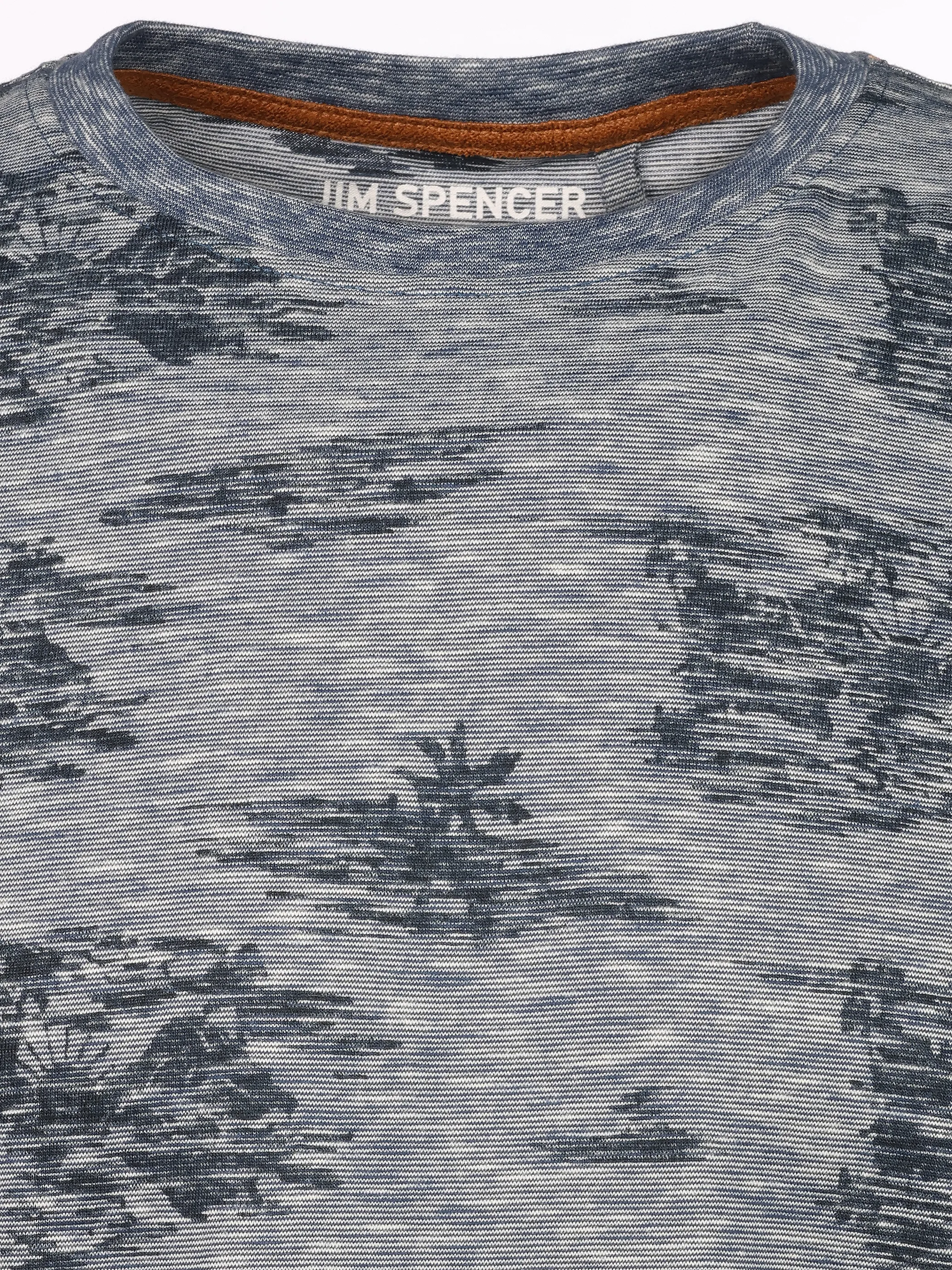 Jim Spencer He. T-Shirt 1/2 Arm grindle allover Blau 922467 NAVY 3