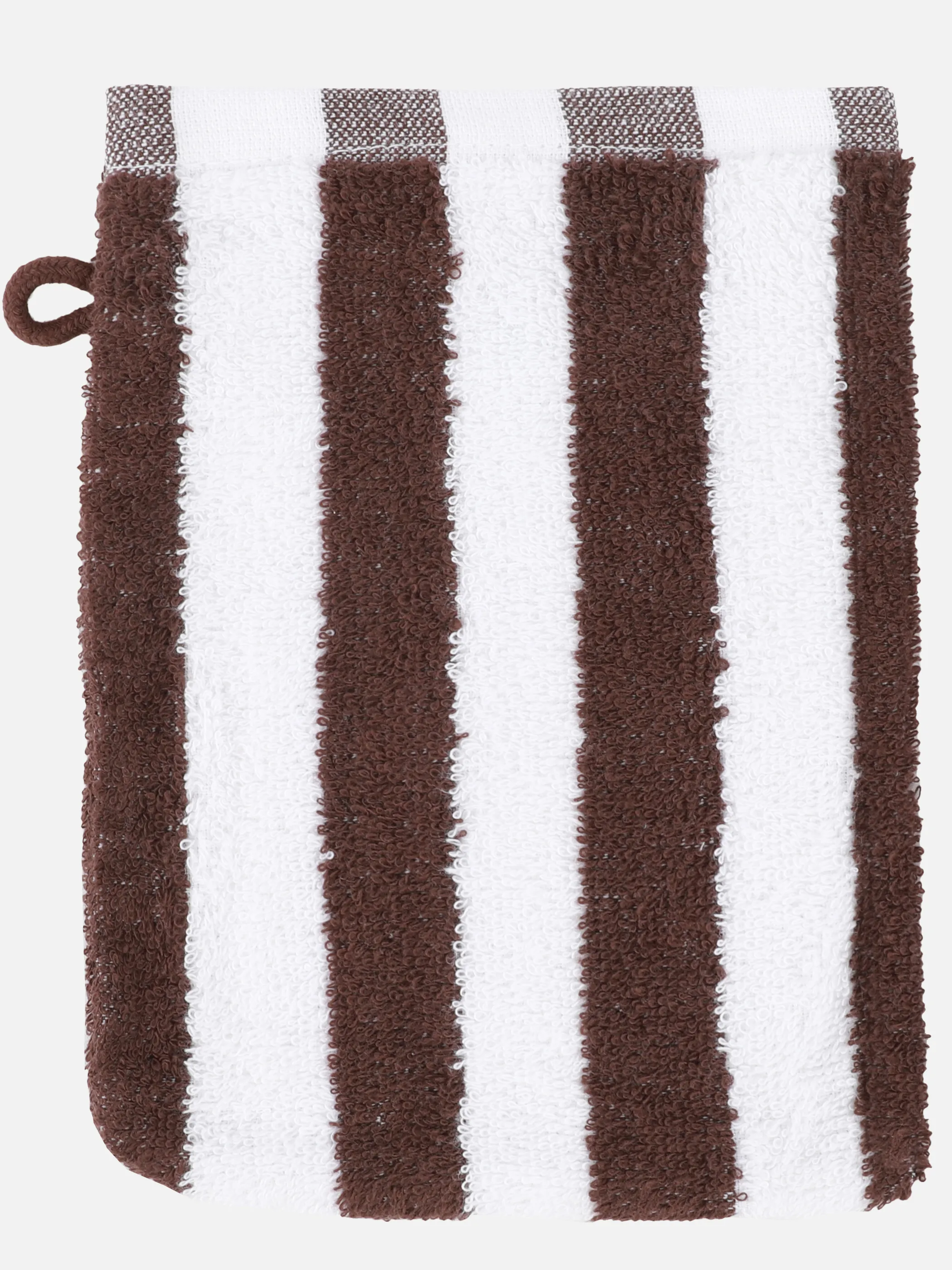 Dream House Waschhandschuh gestreift 16x21 Braun 919675 CHOCOLATE 1
