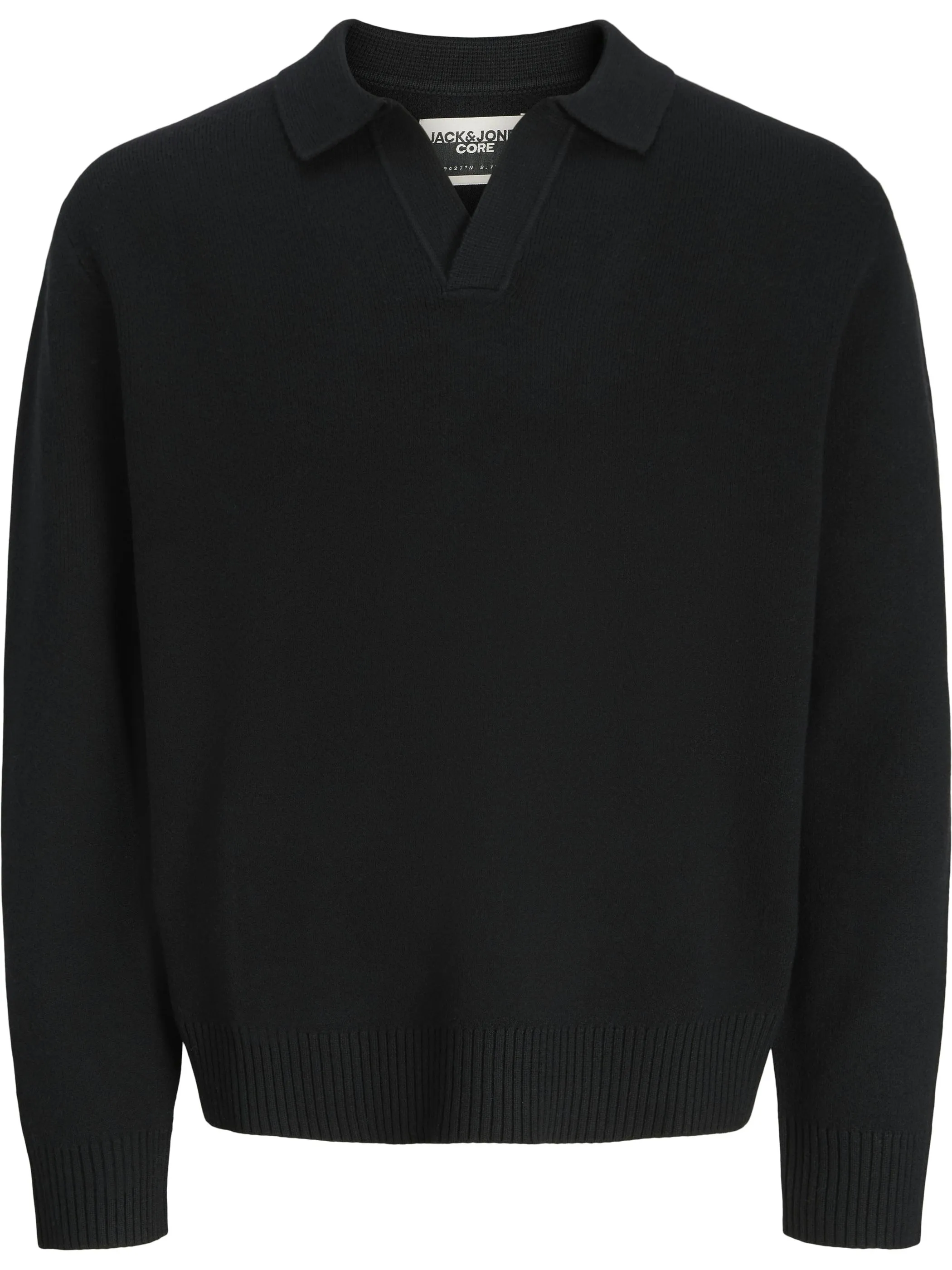 Jack Jones 12282845 JCOCOVER KNIT SPLIT N Schwarz 917567 178012 1