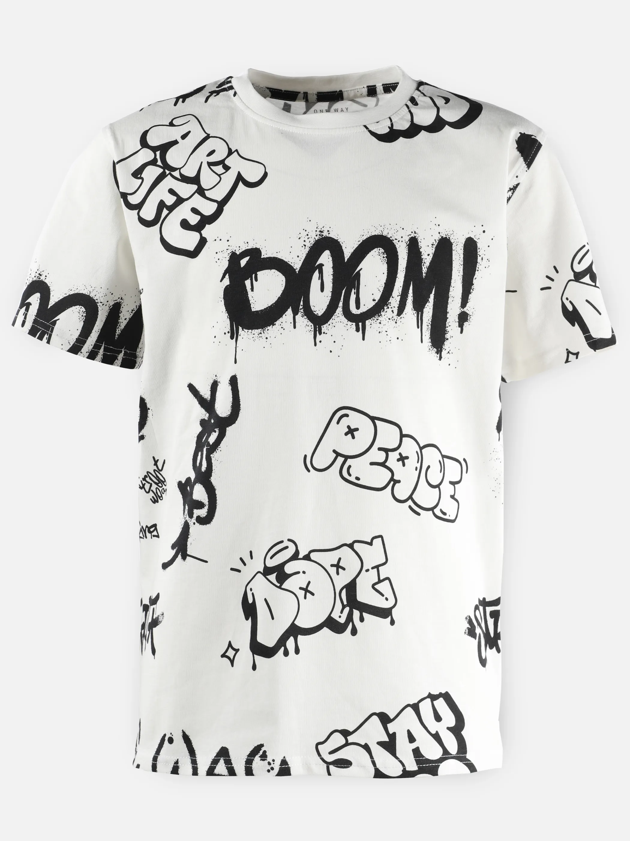 One Way TB T-Shirt Wording AOP in weiß Weiß 921817 WEIß 1