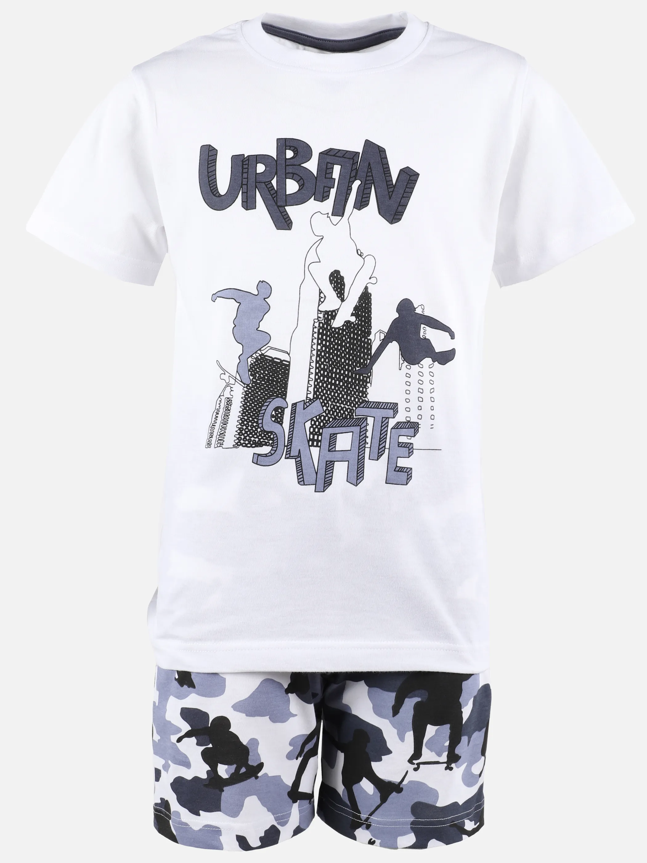 Stop + Go TB Shorty Set Skater Shirt+Ber Grau 889267 GRAU/BLAU 1 Stop + Go TB Shorty Set Skater Shirt+Ber Grau 889267 GRAU/BLAU 1