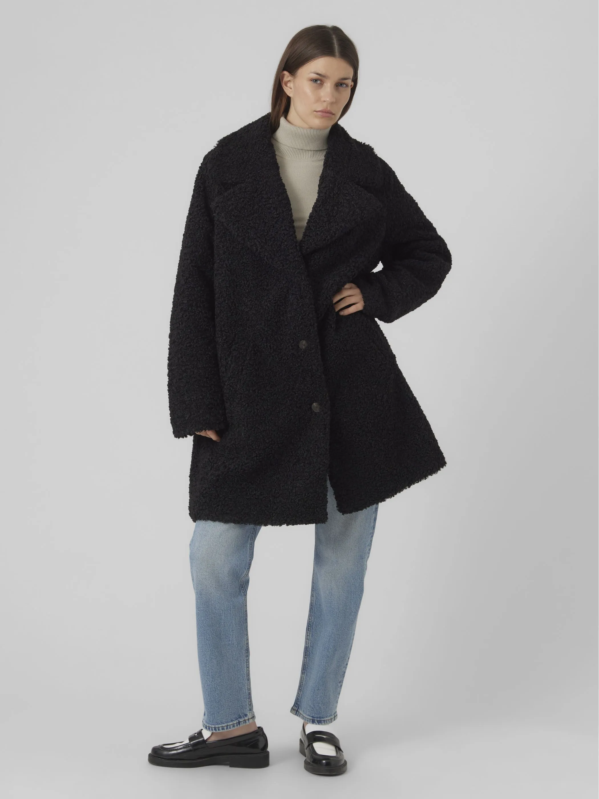 Vero Moda 10289938 VMKYLIE AW23 TEDDY CO Schwarz 887824 177868 1