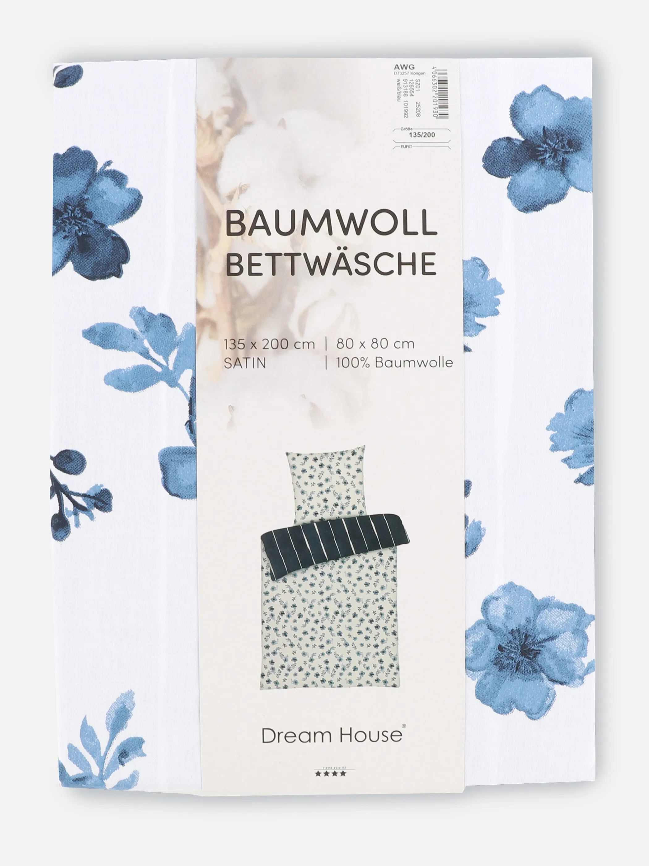 Dream House Satinbettwäsche Mille Fleur 13 Weiß 913188 WEIß 2