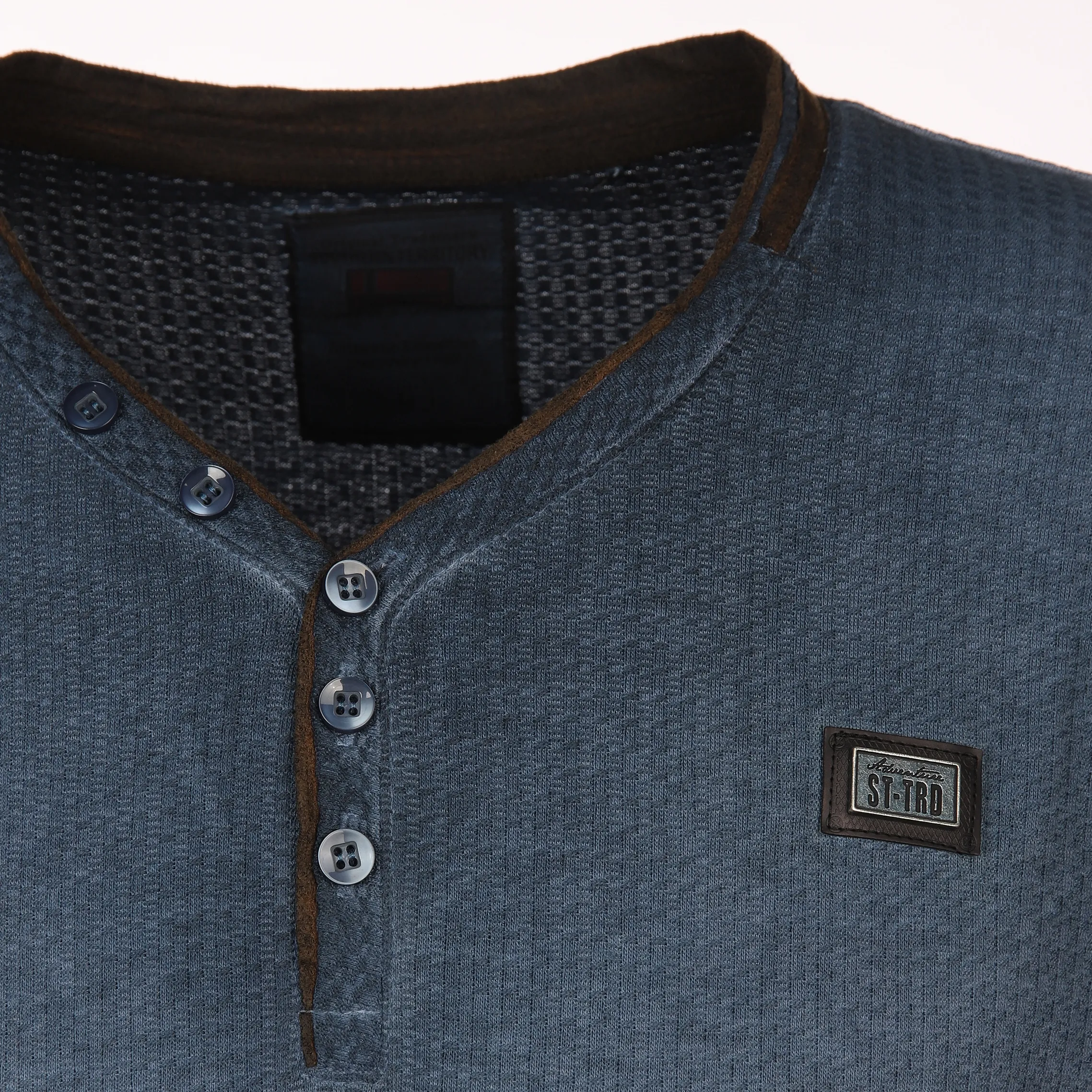 Southern Territory He. Henleyshirt 1/2 Arm suede 2in1 Blau 886498 NAVY 3