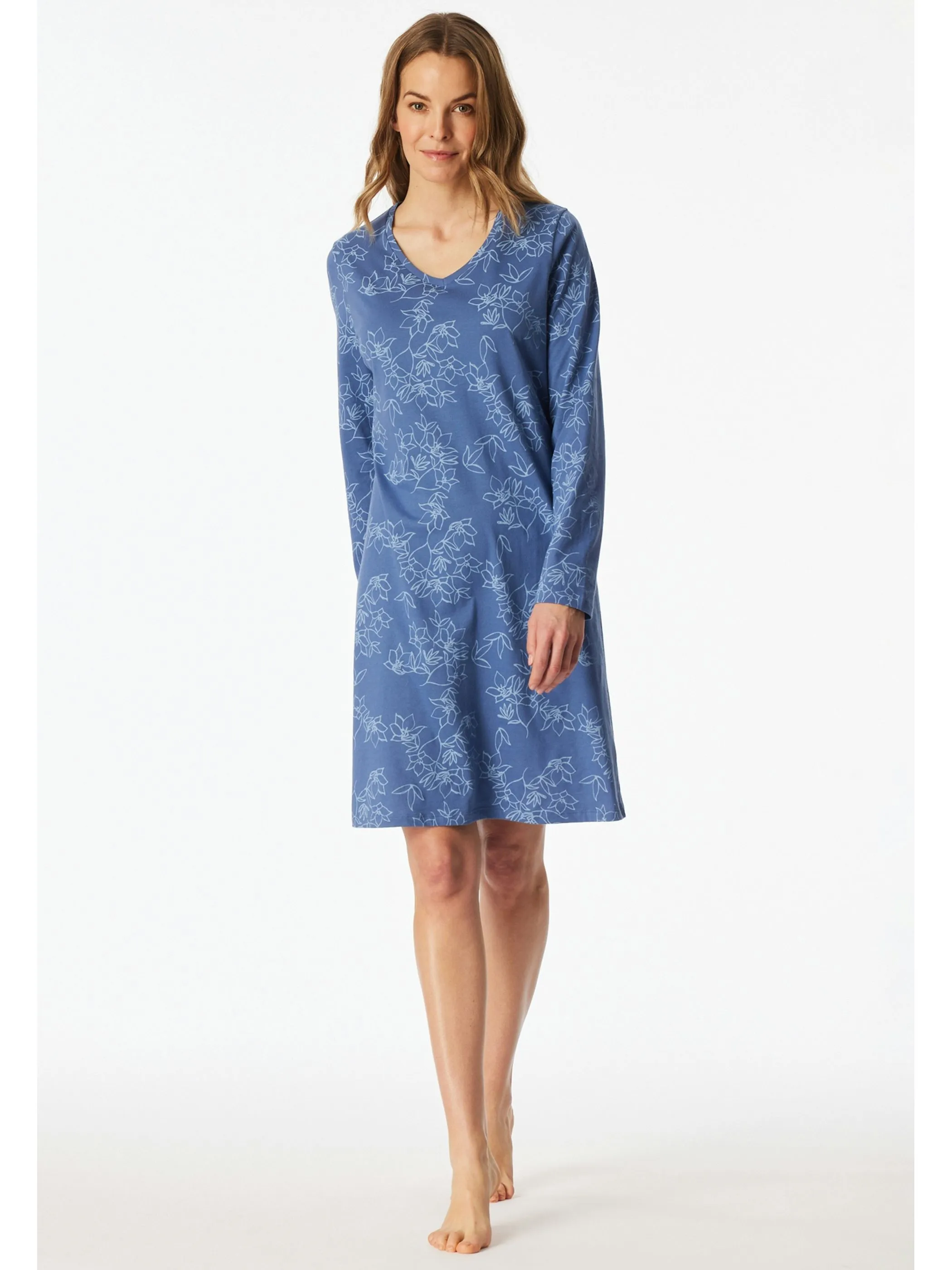 UNCOVER by Schiesser 182851 Sleepshirt 1/1 Arm, 95c Blau 914231 899 5