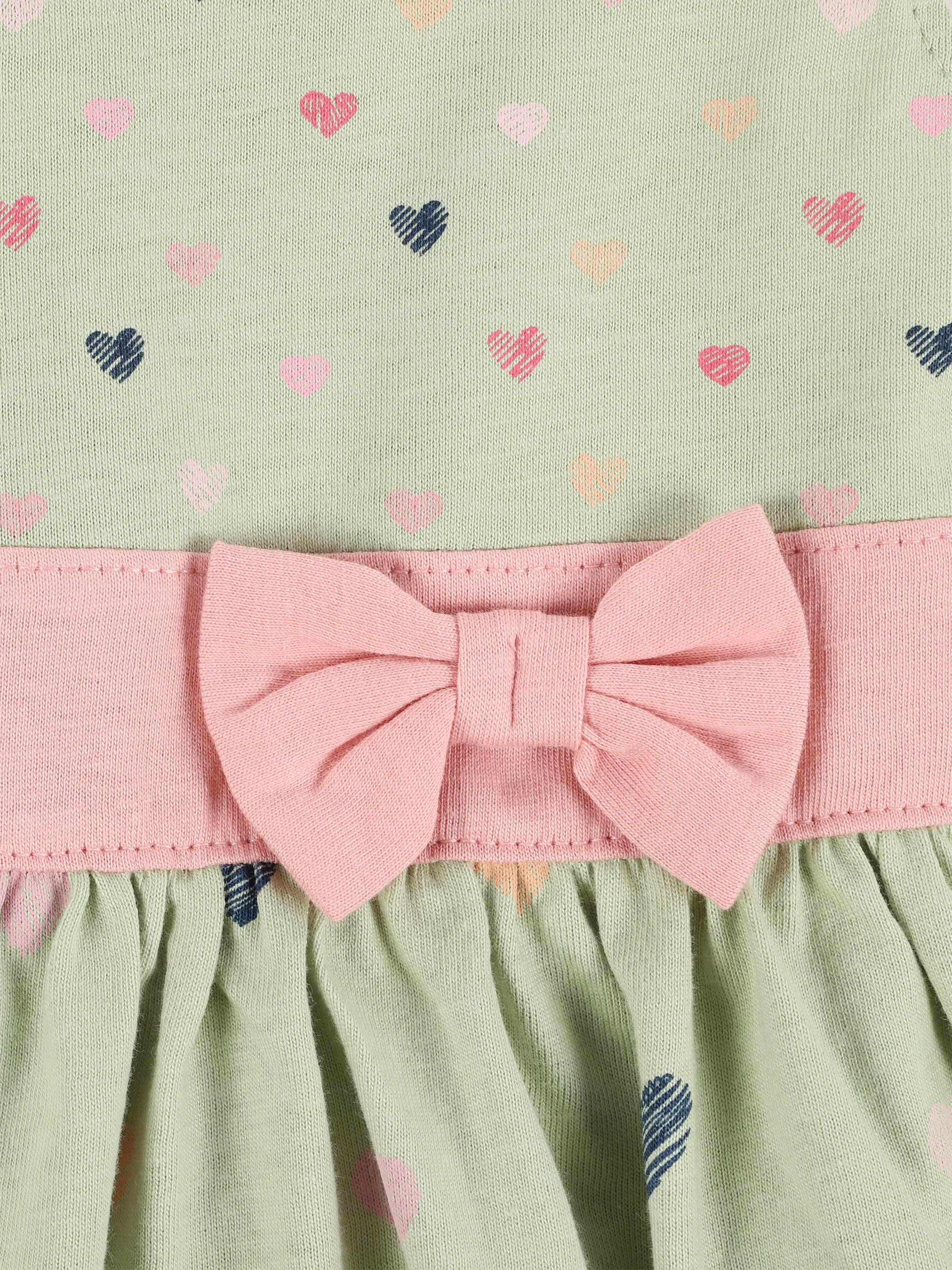 Bubble Gum BM Kleid mit Schleife und AOP Salbei 890761 SALBEI GEM 3