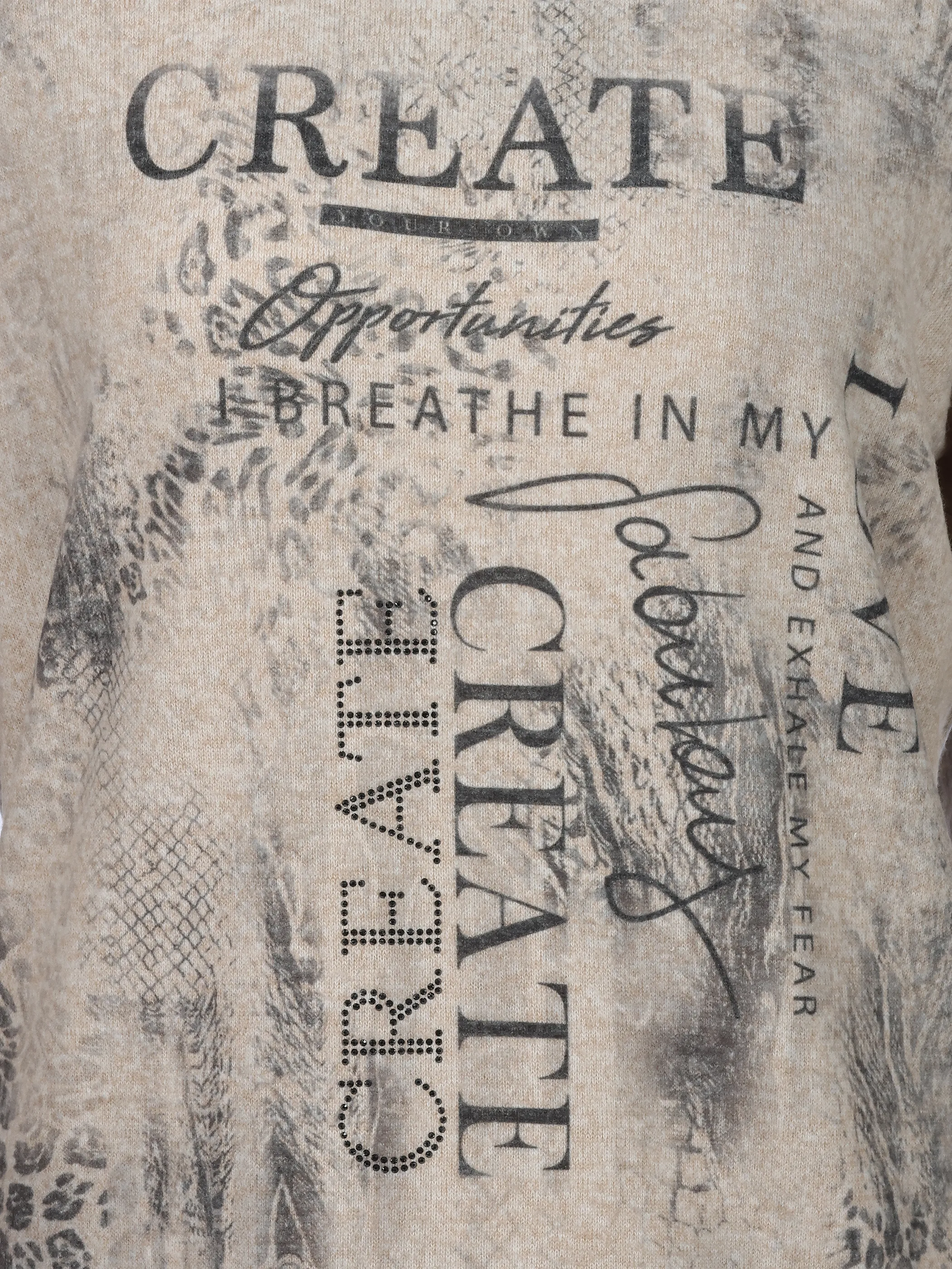 Sure Da-Flauschshirt m. Frontprint Beige 932670 BEIGE 3