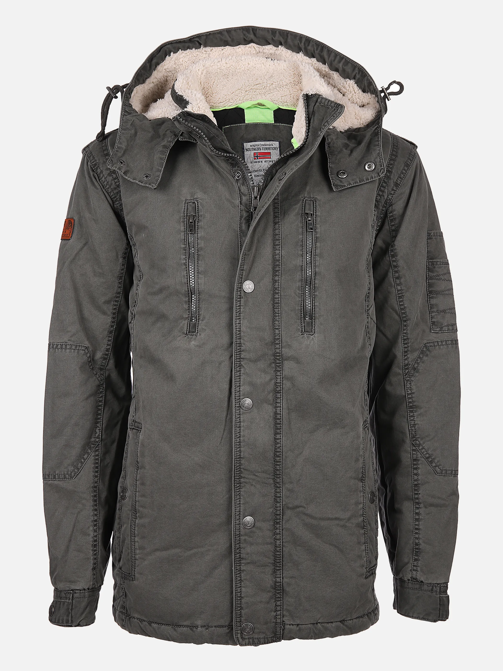 Southern Territory He. Fieldjacke mit Kapuze Grün 840124 KHAKI 1