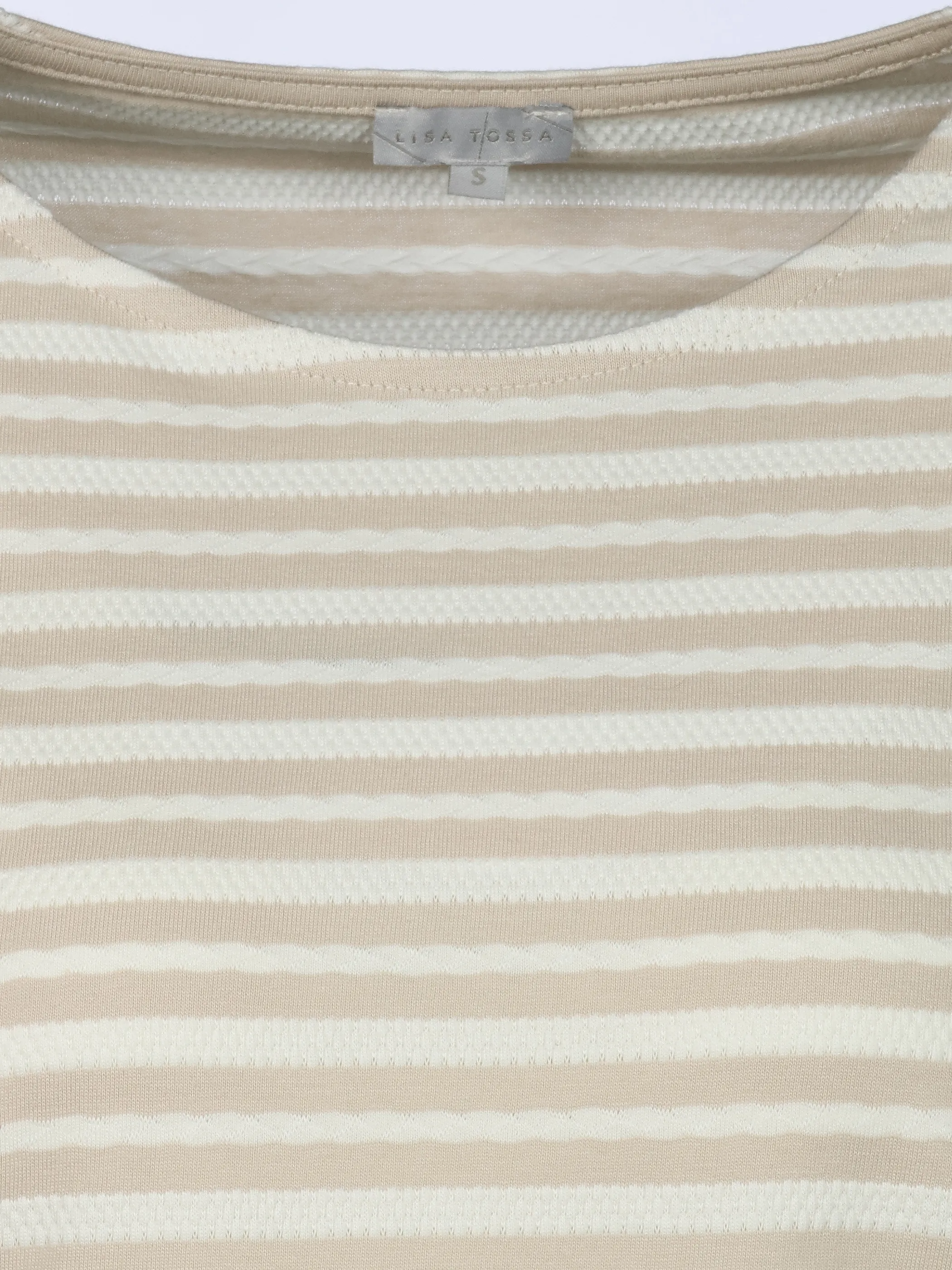 Lisa Tossa Da-Jacquard-Shirt 3/4 Arm Beige 920719 FRENCH 3