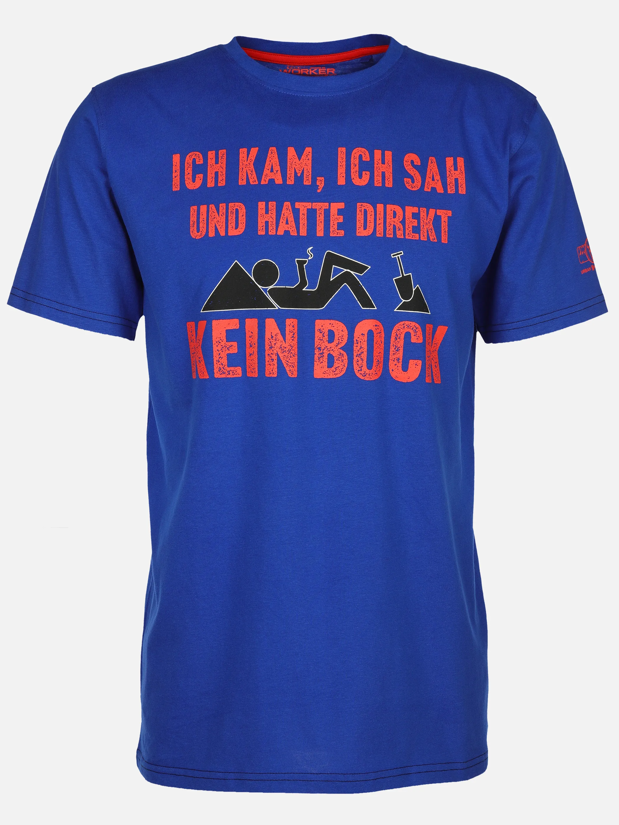 Worker He. T-Shirt 1/2 Arm Sprüche Blau 907751 INDIGO 1 Worker He. T-Shirt 1/2 Arm Sprüche Blau 907751 INDIGO 1
