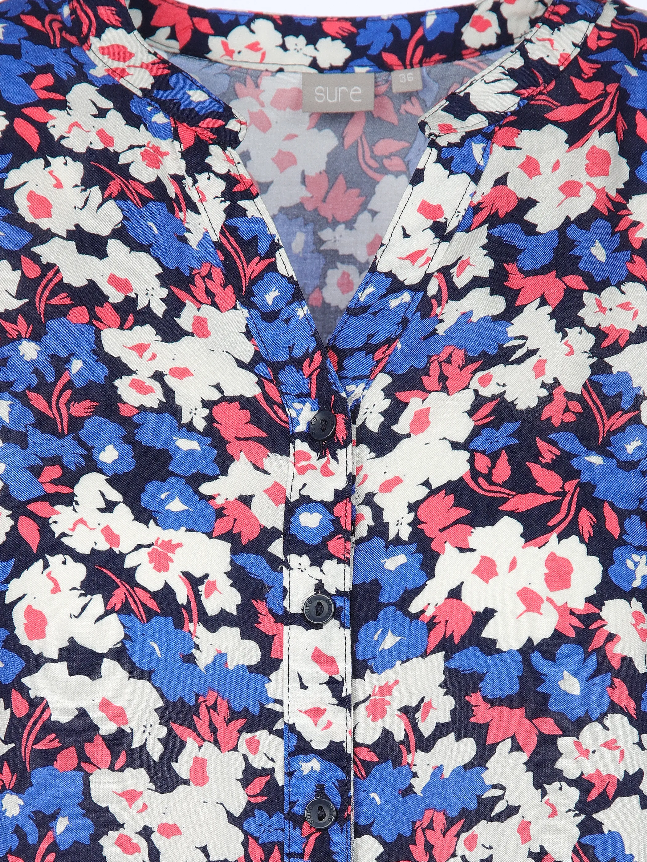 Sure Da-Bluse m. Alloverprint Blau 905655 BLAU 3