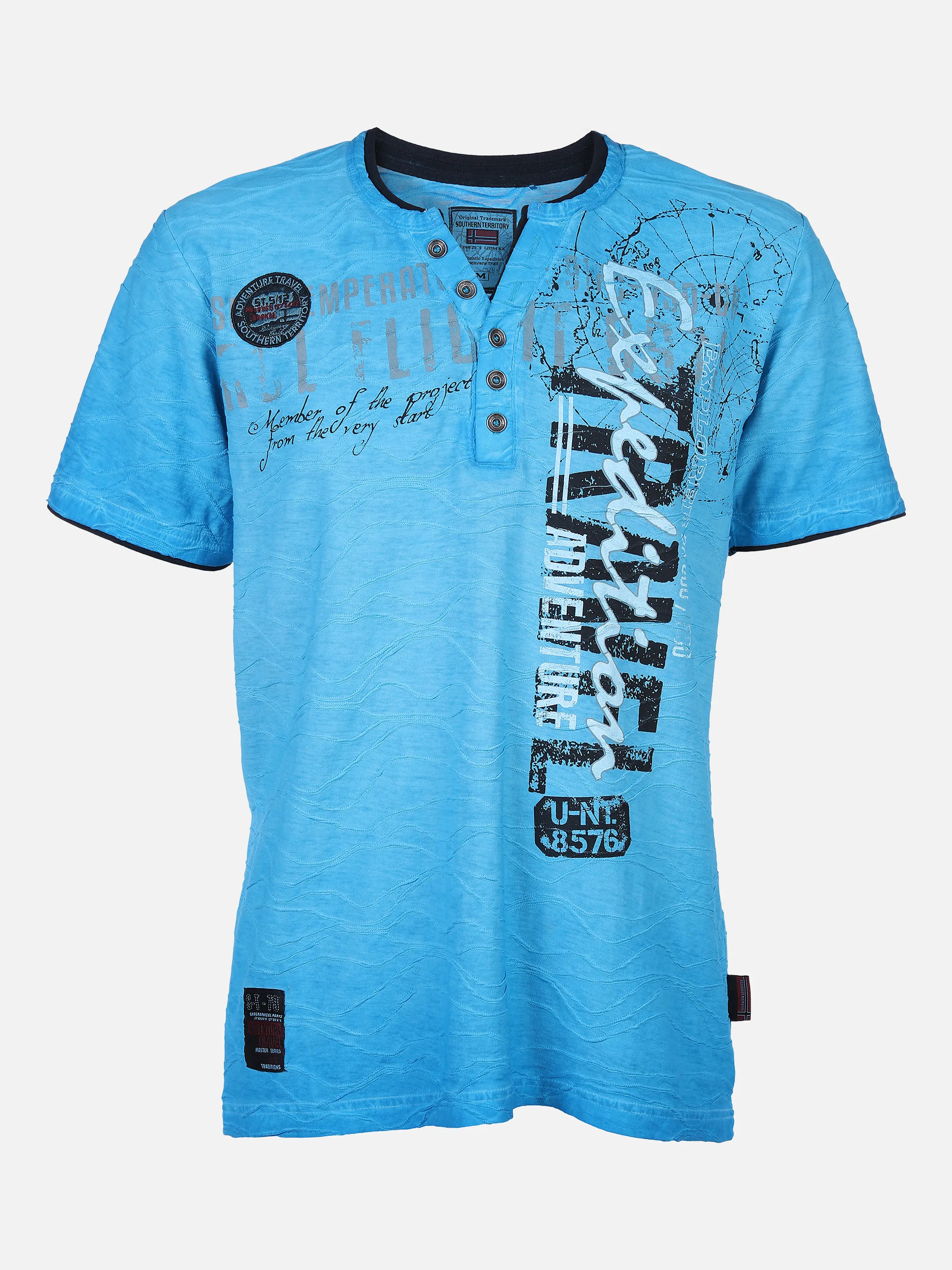 Southern Territory He. Henleyshirt 1/2 Arm Jacqua Blau 833514 TÜRKIS 1