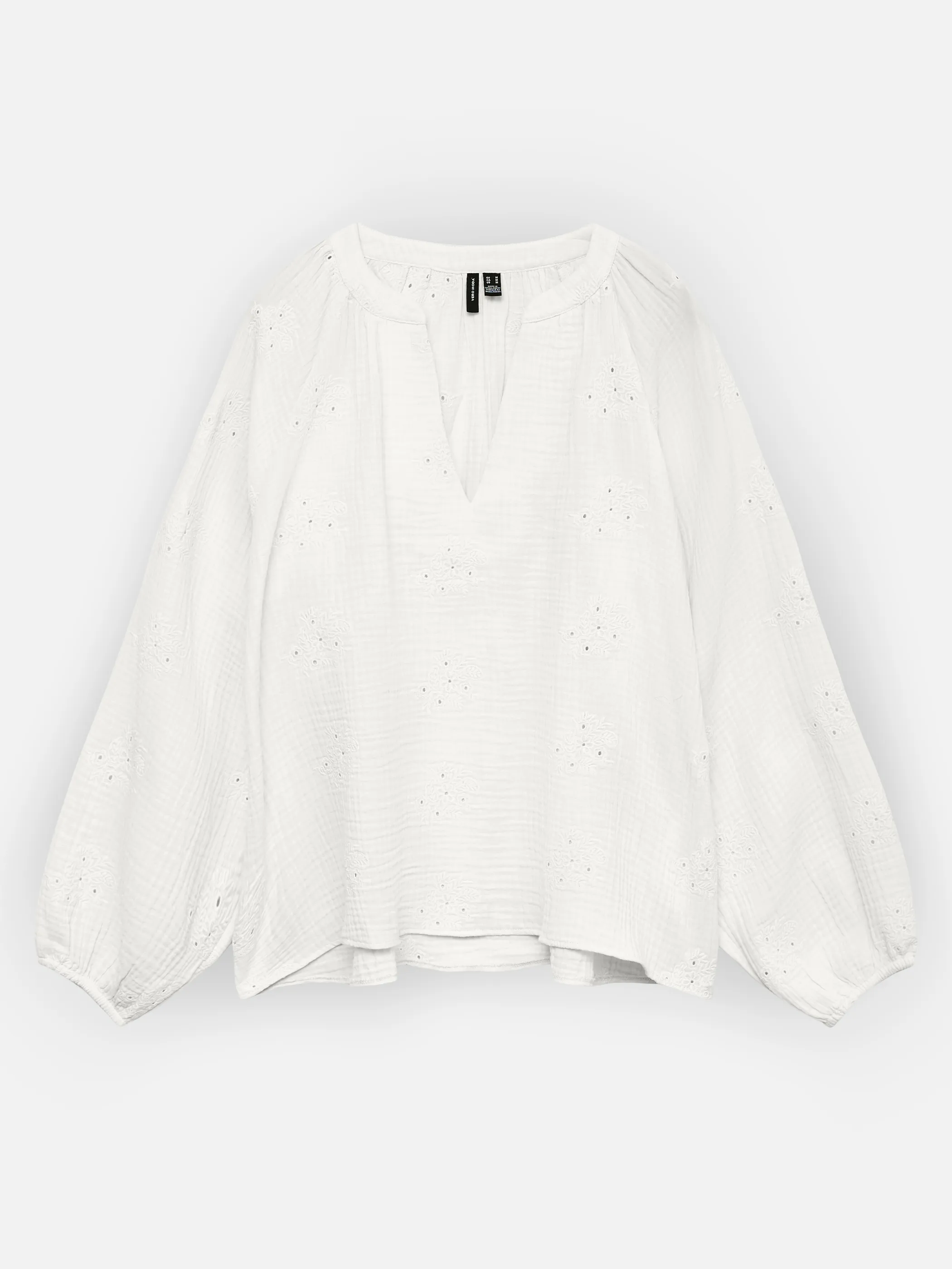 Vero Moda 10342739 VMNATALI LS EMB TOP W Weiß 922292 175598 4