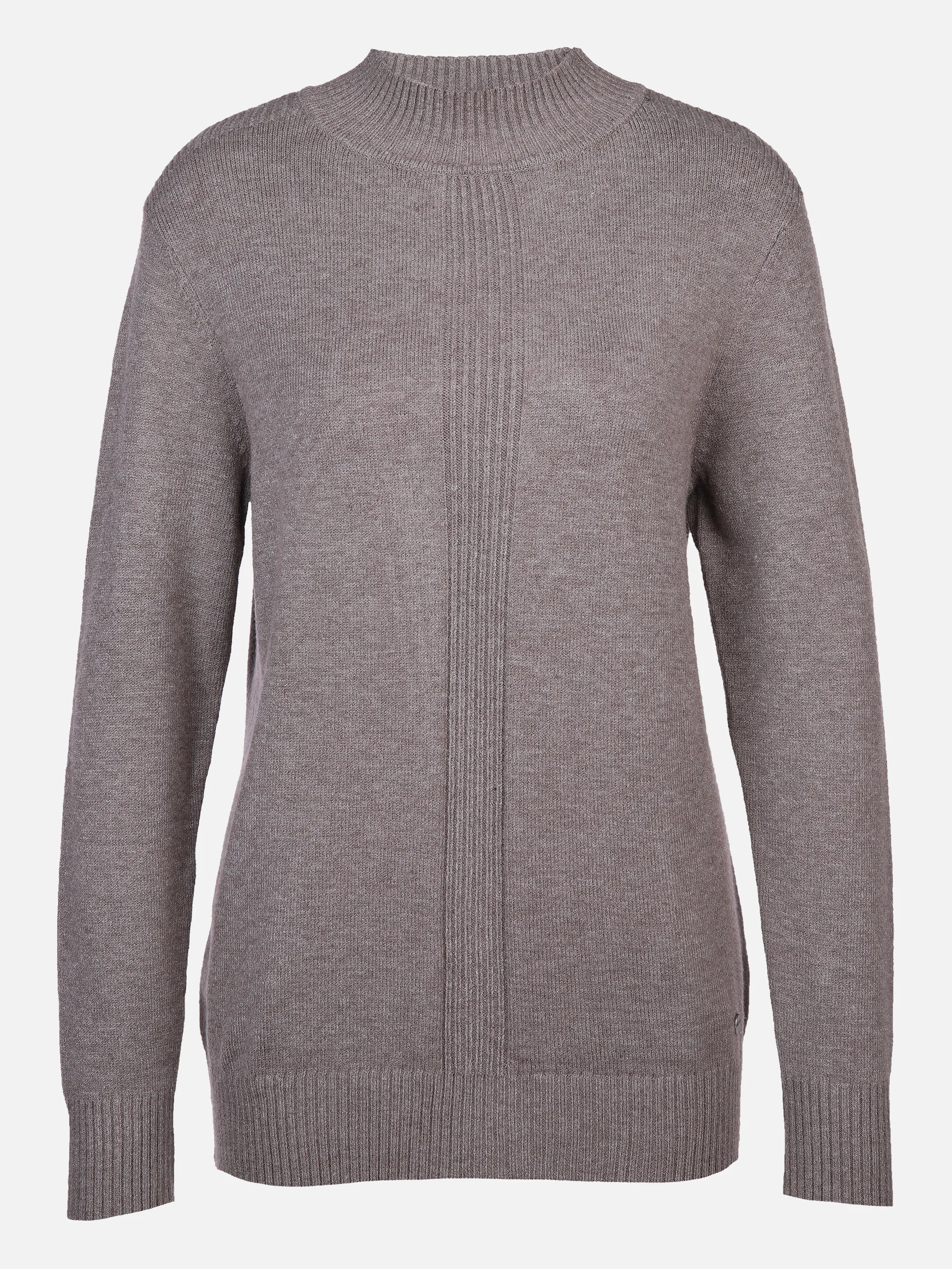 Sure Da-Stehkragenpullover m.Rippei Grau 868571 TAUPE MEL. 1