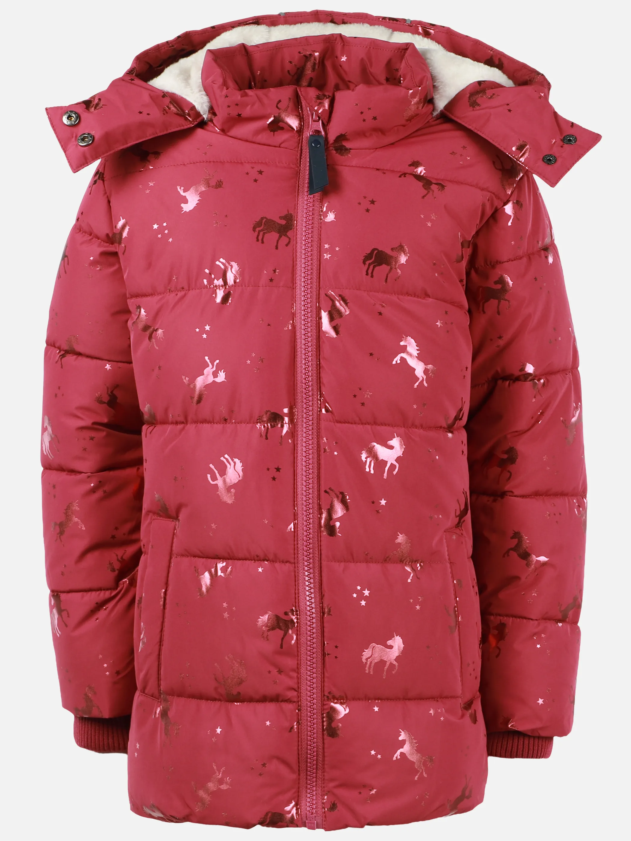 One Way KM Jacke mit Pferde AOP in lila Rot 929988 RED256 2