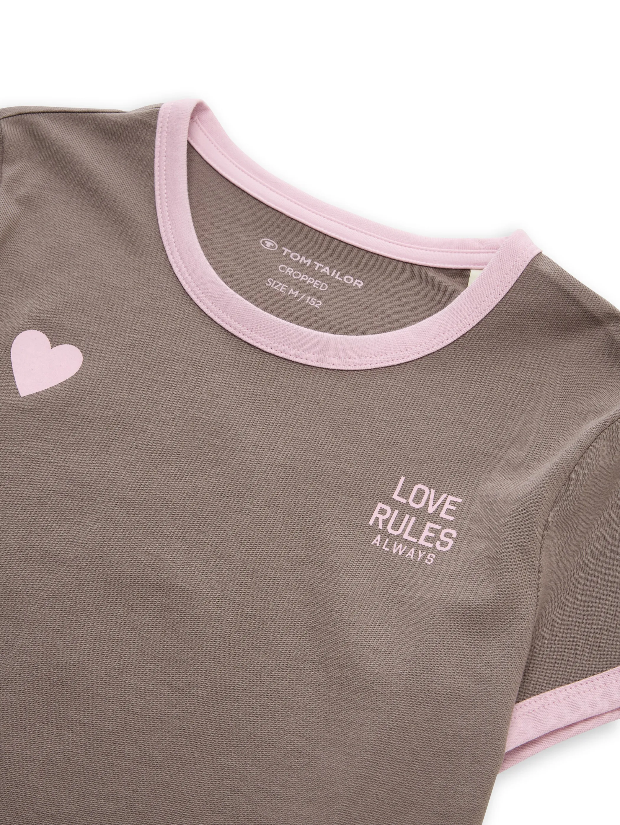 Tom Tailor 1050056 cropped printed t-shirt Braun 928005 28310 3