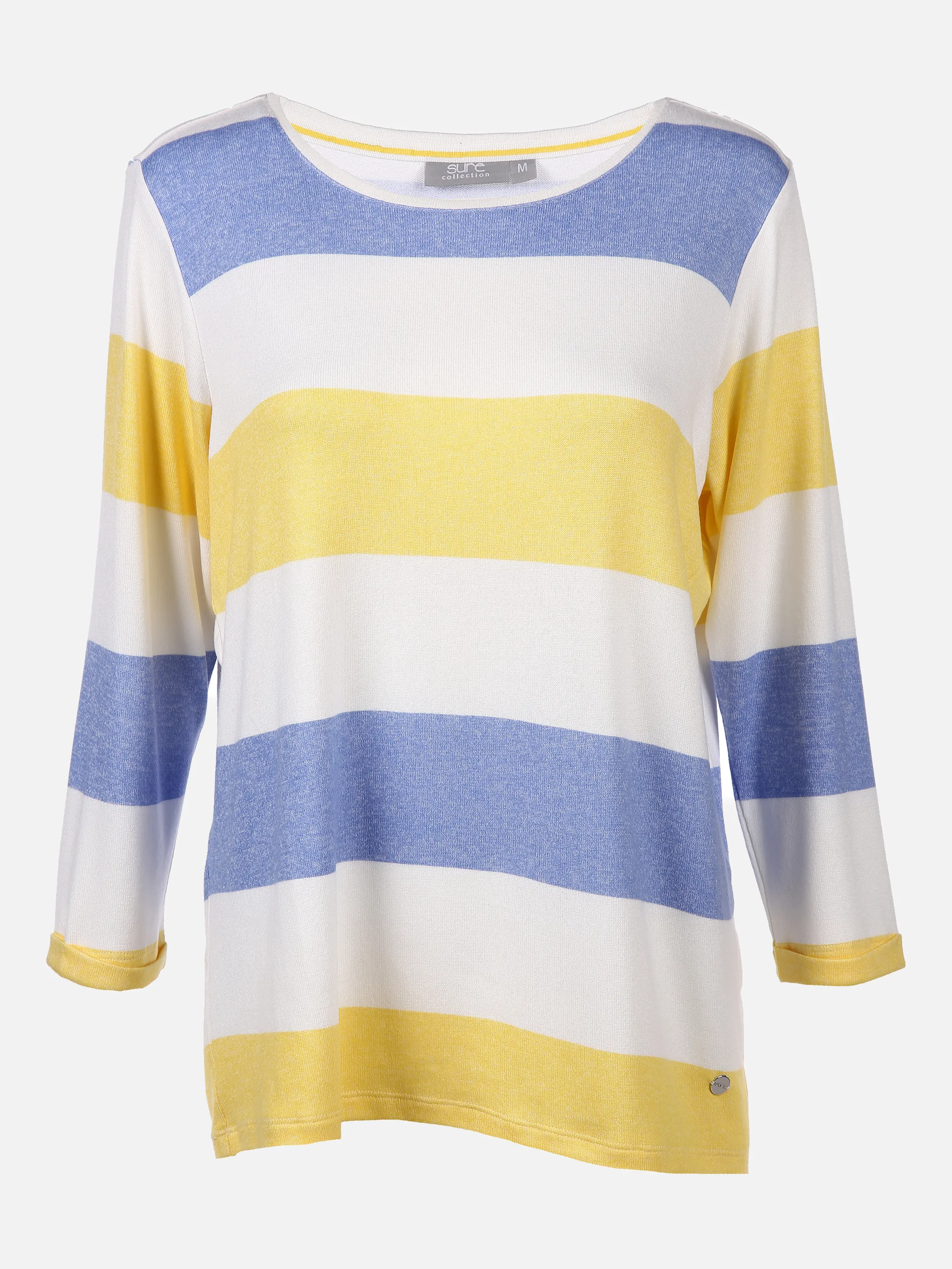 SURE Collection Da-Shirt in Strickoptik Weiß 834618 WEIß/LEMON 1 SURE Collection Da-Shirt in Strickoptik Weiß 834618 WEIß/LEMON 1
