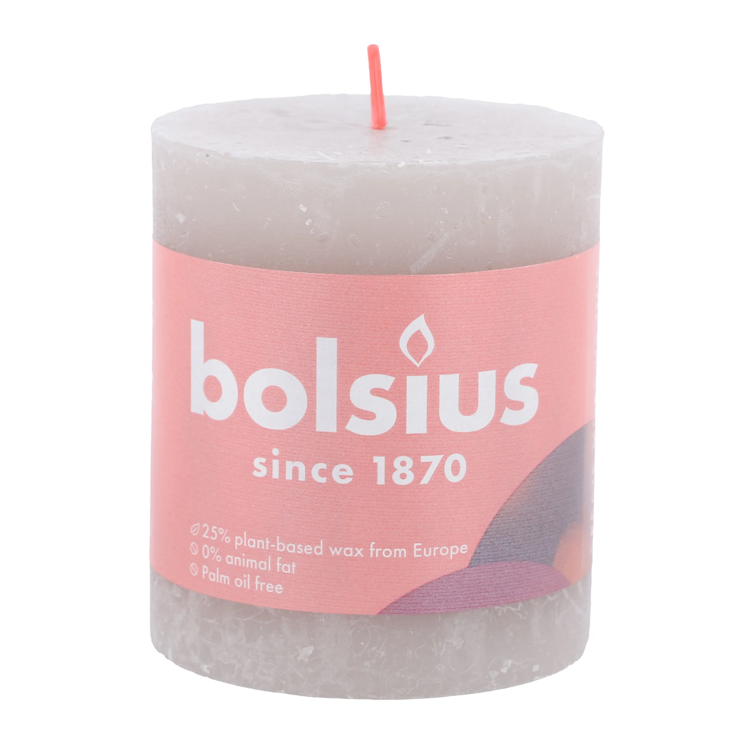 bolsius Stumpenkerze Rustik 80mm Grau 886555 SANDGRAU 1 bolsius Stumpenkerze Rustik 80mm Grau 886555 SANDGRAU 1