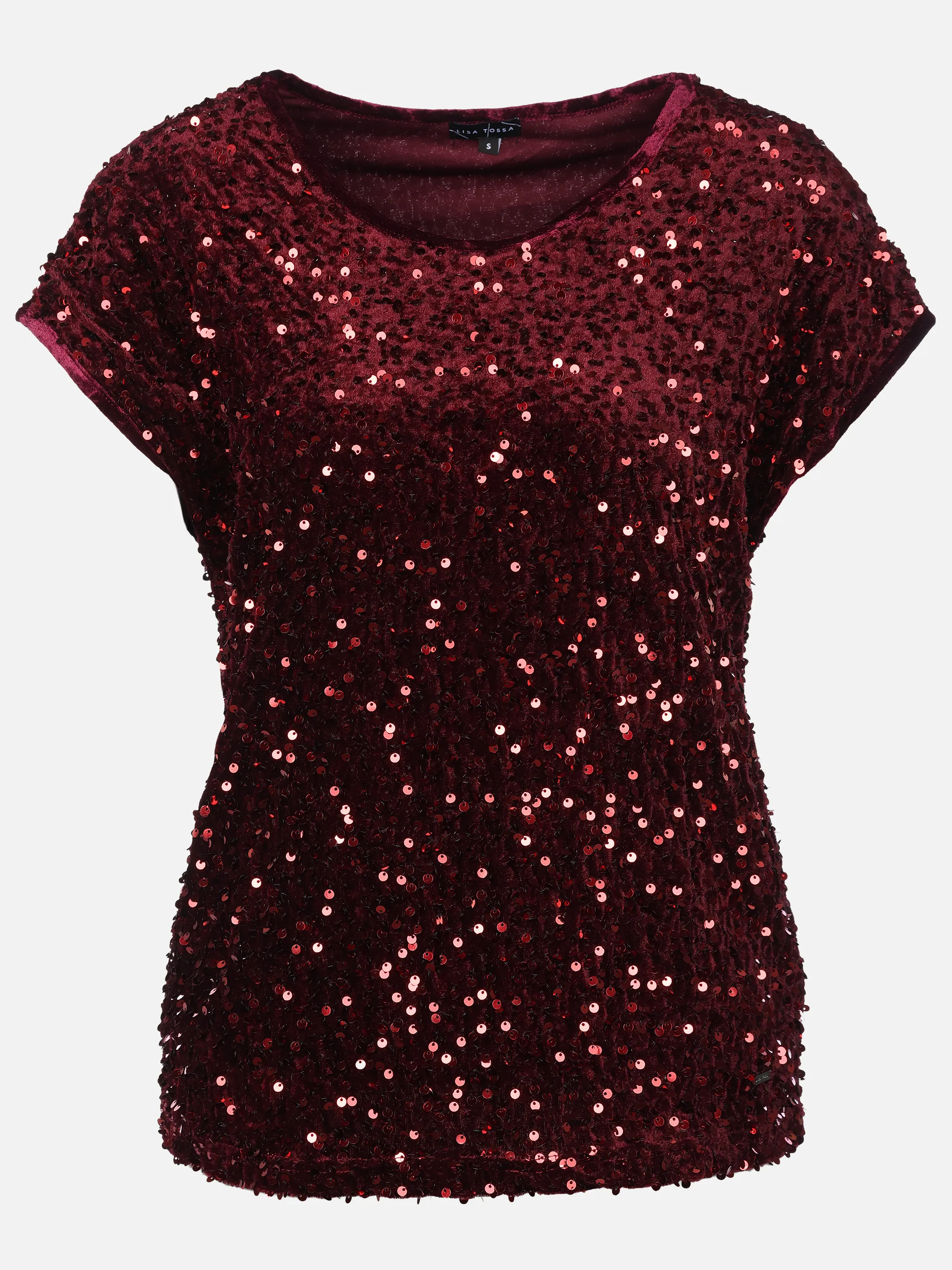 Lisa Tossa Da-Party Top m. Pailletten Rot 933521 BORDEAUX 1