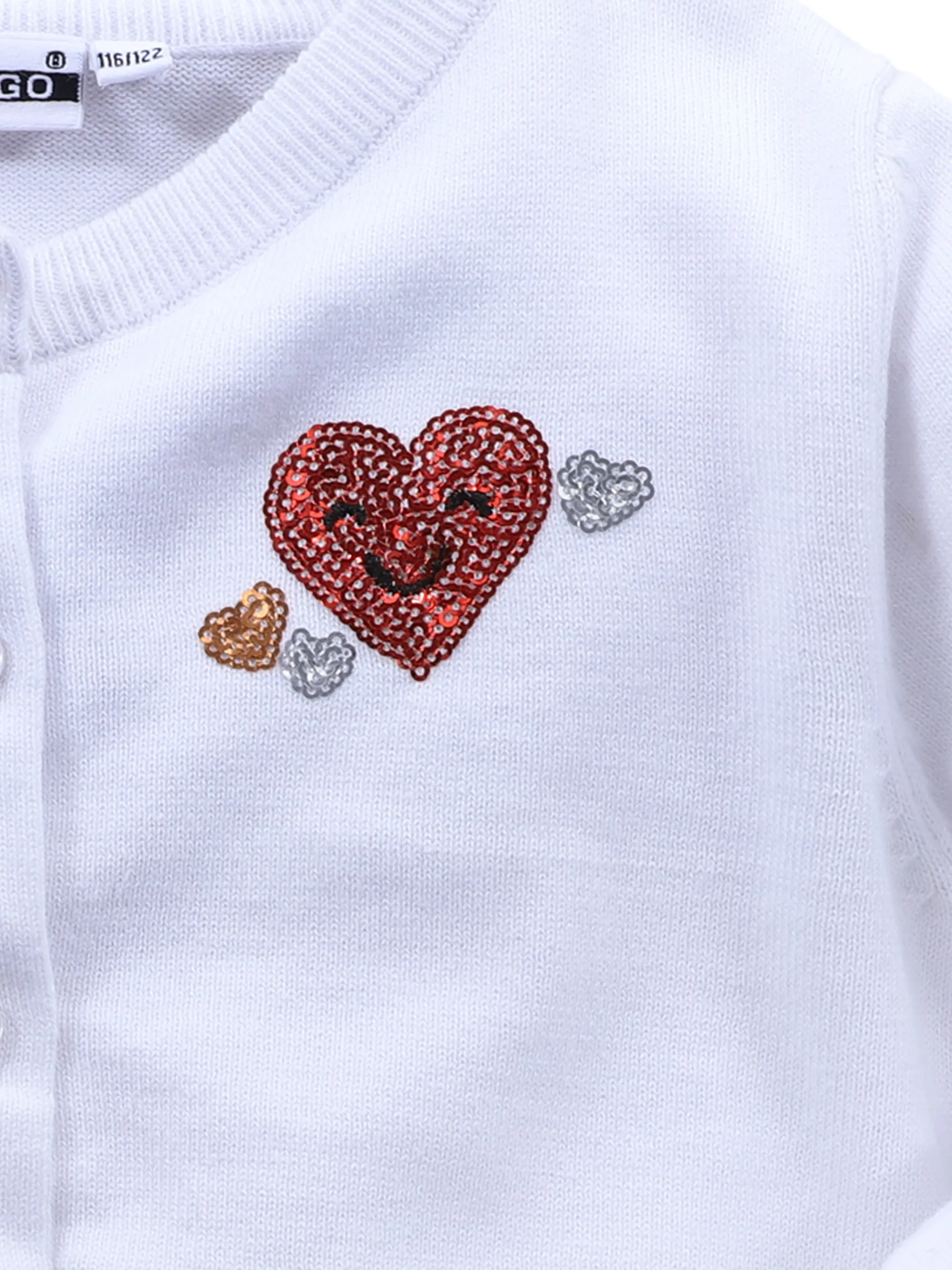 Stop + Go MG Cardigan in weiß mit Herzen Weiß 859839 WEIß 3