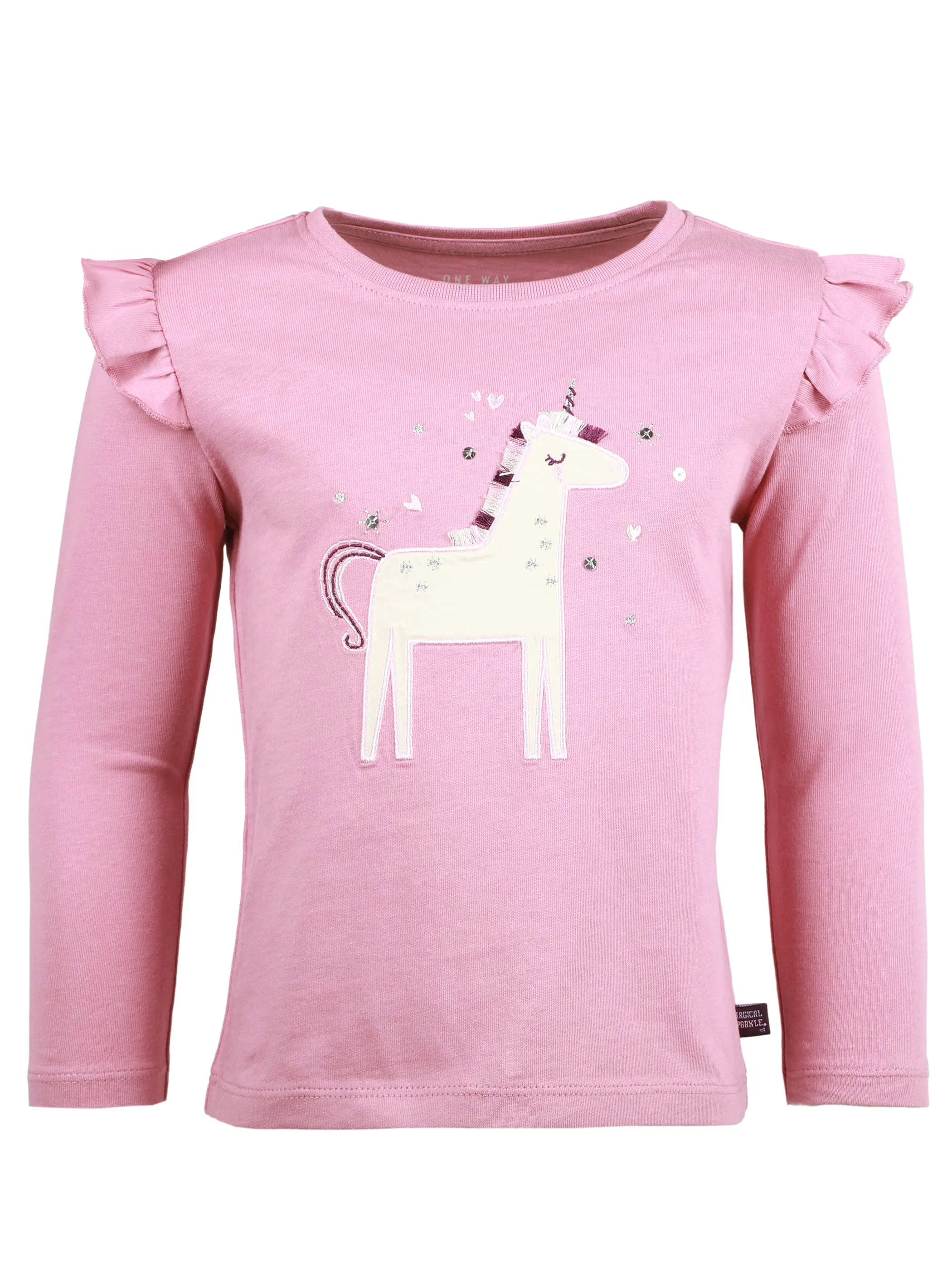 One Way KM Longsleeve mit Einhorn Print in pink Pink 913333 PINK 1