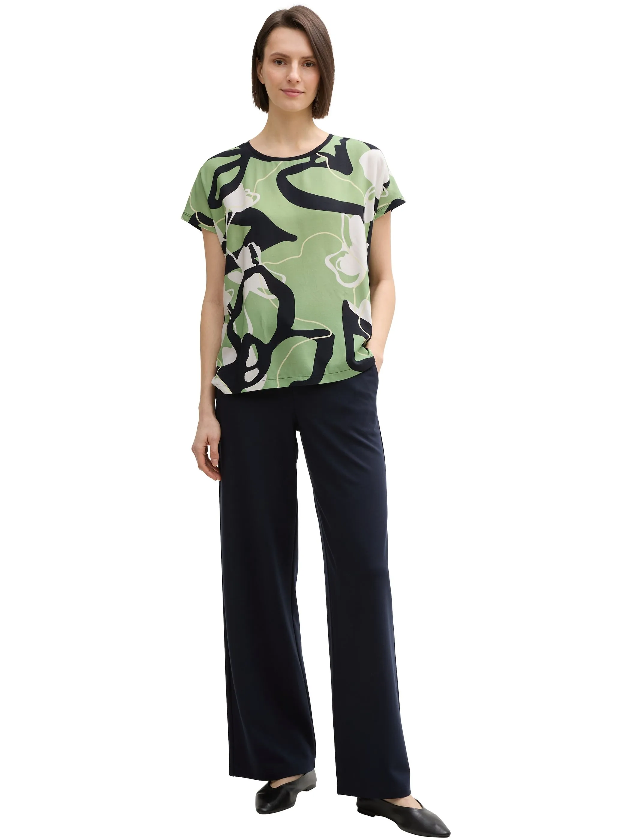 Tom Tailor 1045569 T-shirt fabric mix Grün 905982 37116 2