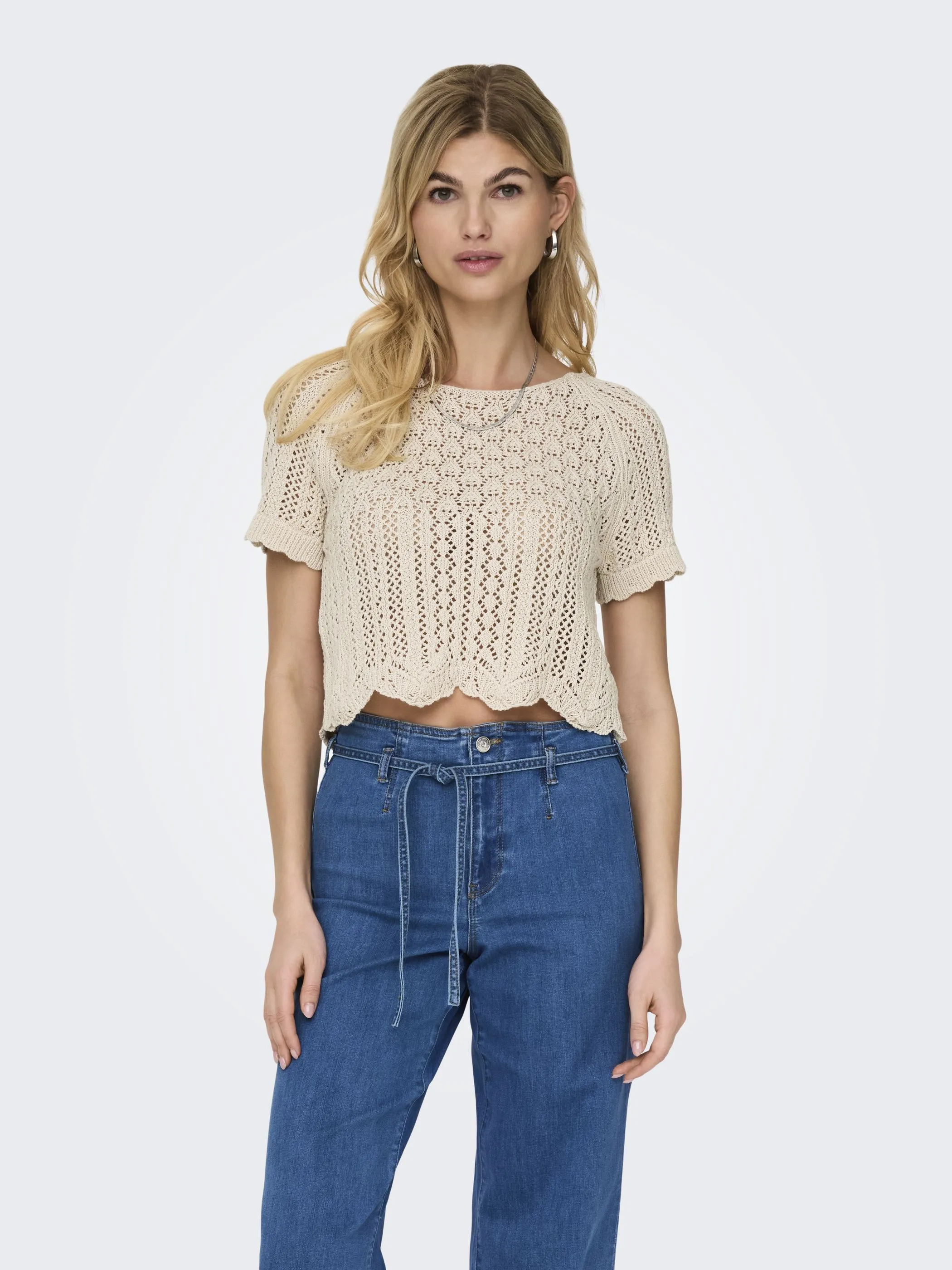 Only 15348591 ONLNOLA LIFE S/S PULL Grau 906692 199071 3