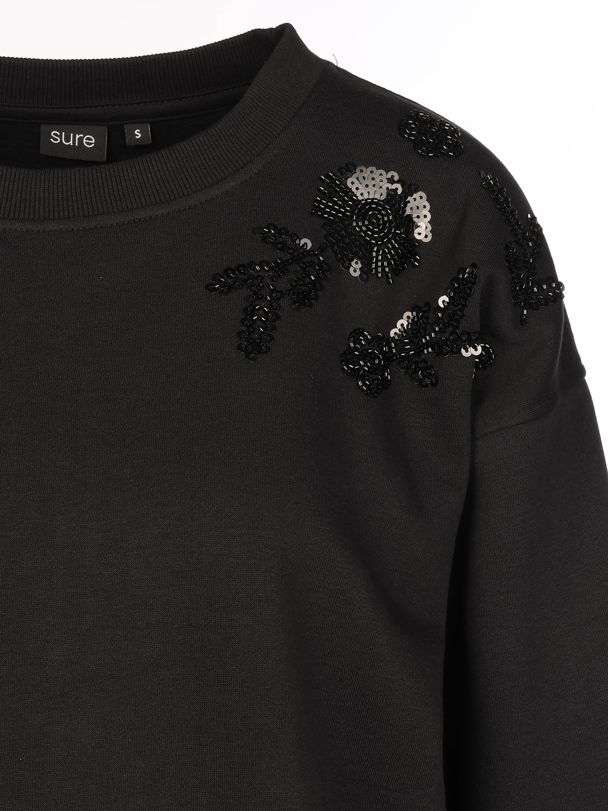 Sure Da-Sweatshirt m. Stickerei Schwarz 929653 BLACK 3