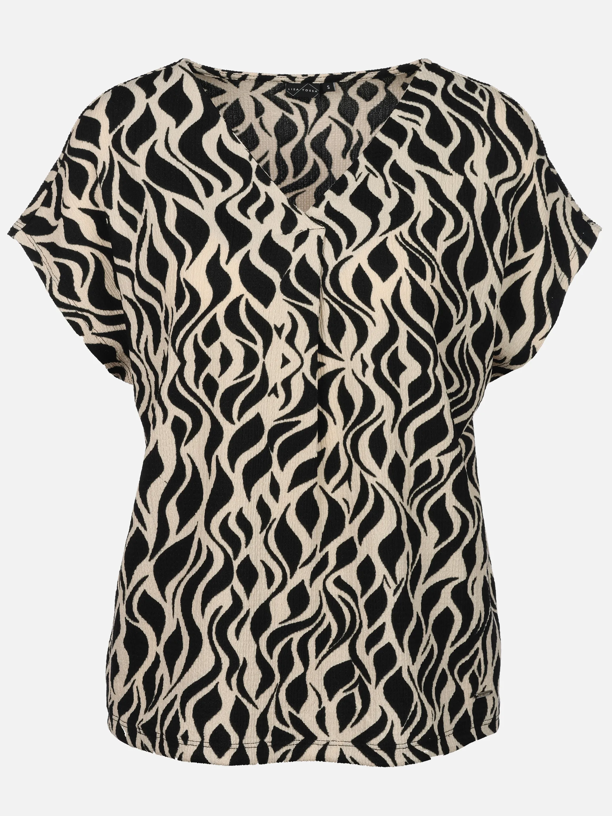 Lisa Tossa Da-Crepe-Shirt m. Print Schwarz 924894 PRINT4 1