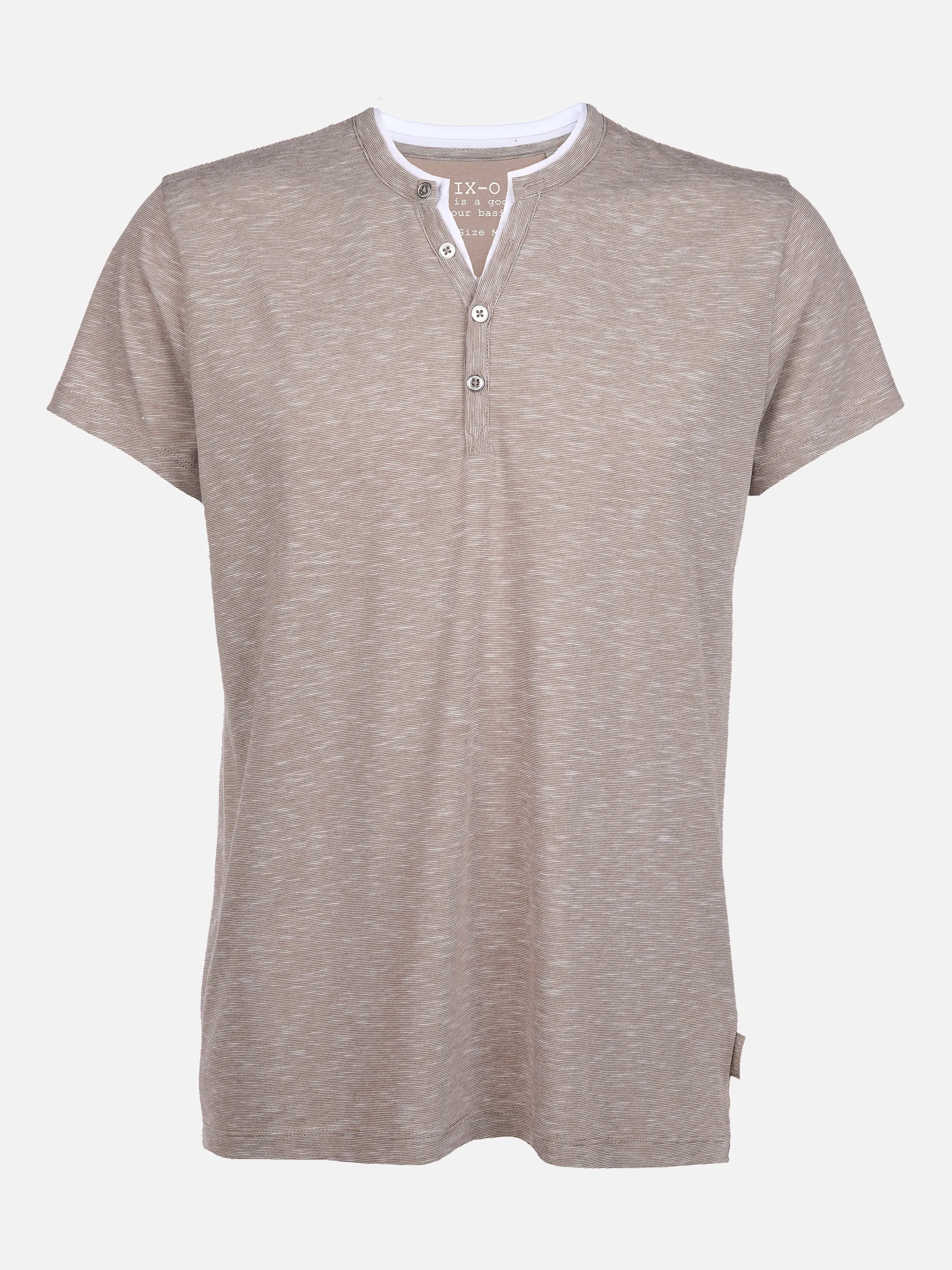 IX-O YF-He-Serafino T-Shirt, V-Neck Braun 863905 BROWN/BEIG 1