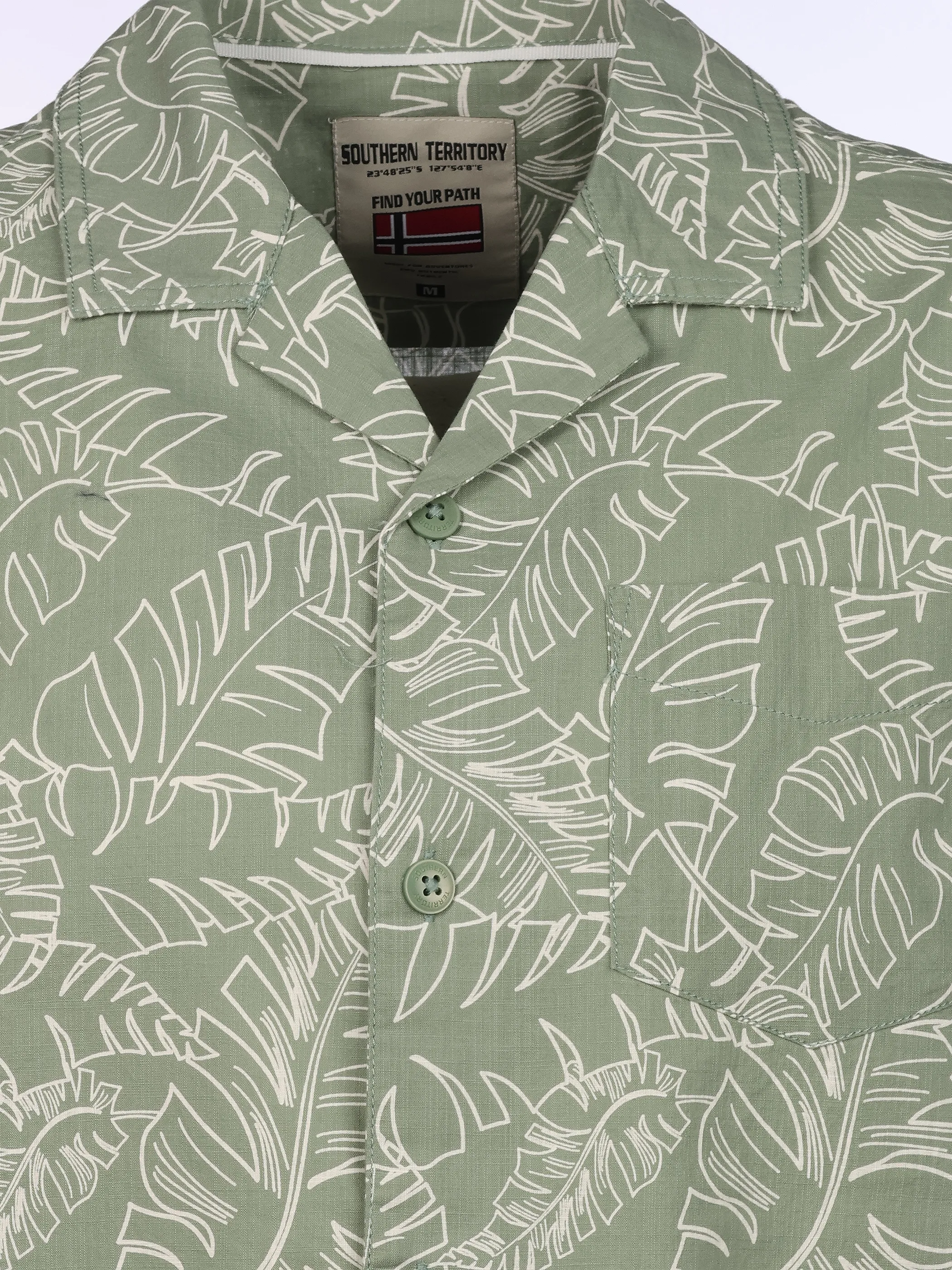 Southern Territory He. Freizeithemd 1/2 Arm print Grün 925213 LT GREEN 3