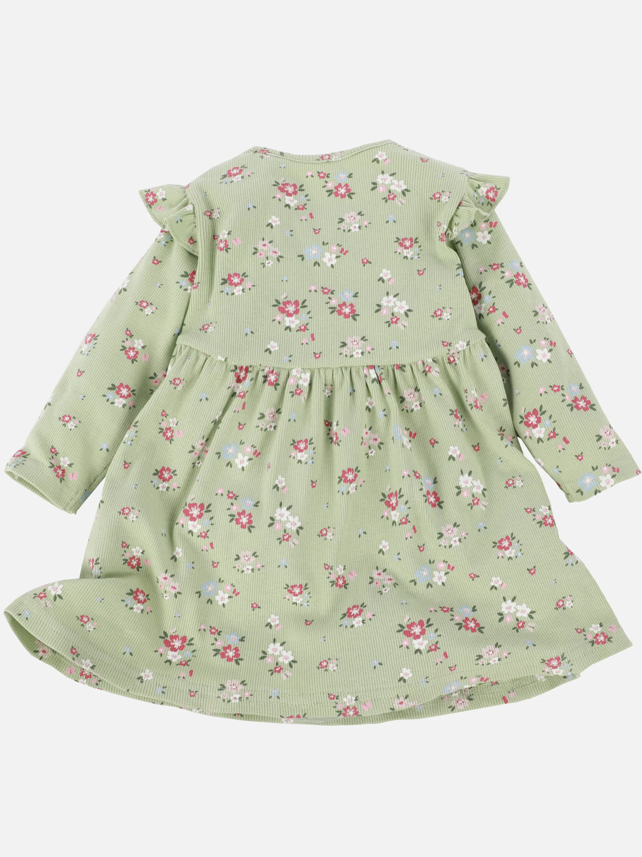 Bubble Gum BM geripptes langarm Kleid mit Blumen AOP in grün Grün 906657 GRÜN 2