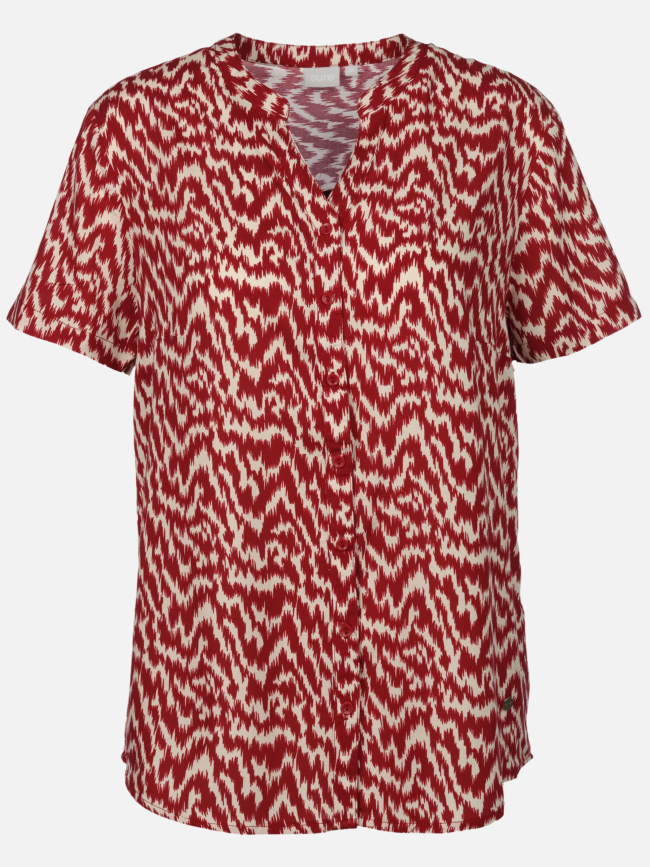Sure Da-Bluse m. Print 1/2 Arm Rot 922826 BORDEAUX 1