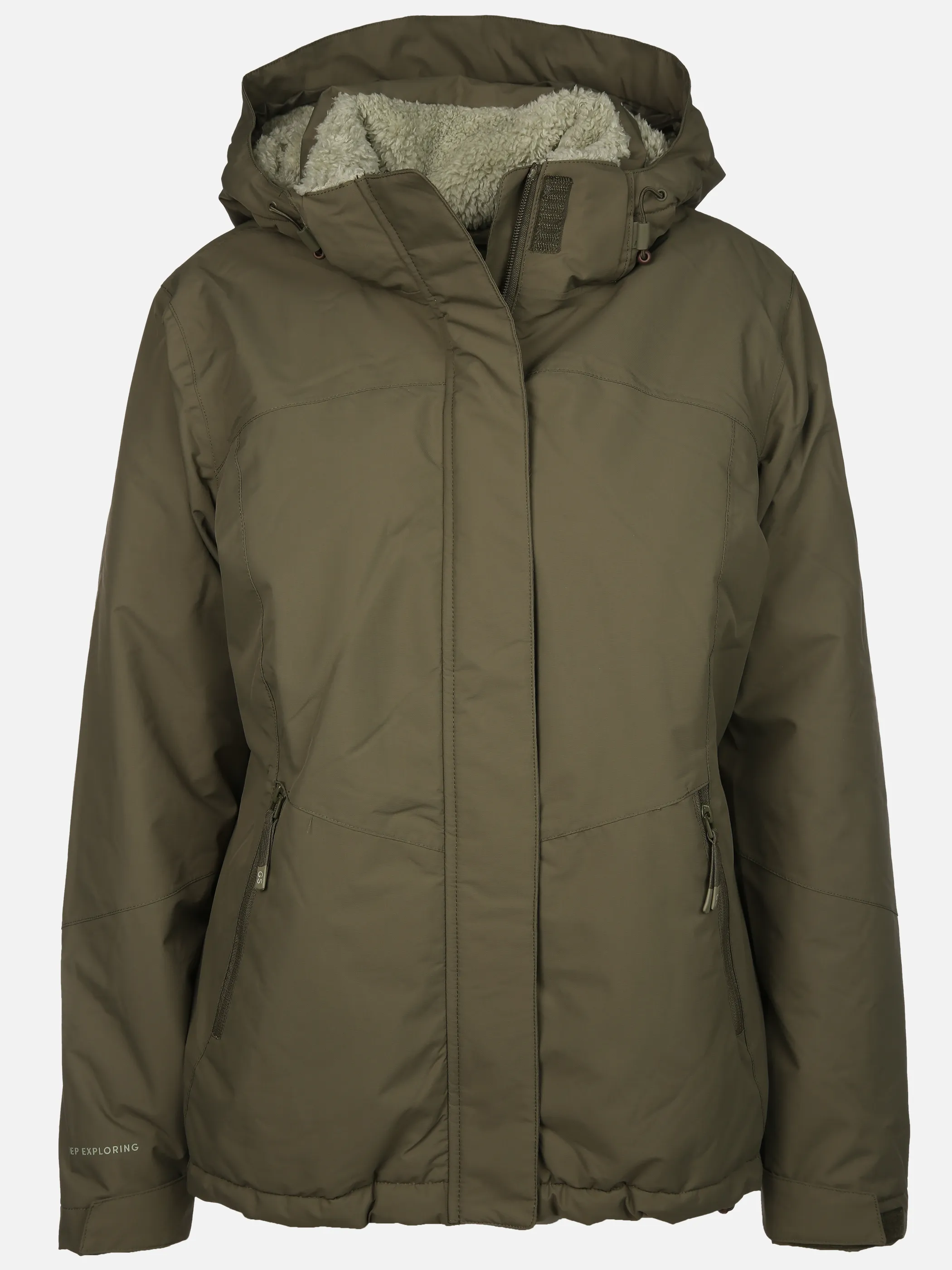 Grinario Sports Da-Jacke m. abnehmbarer Kapuze Oliv 913031 GREEN 1