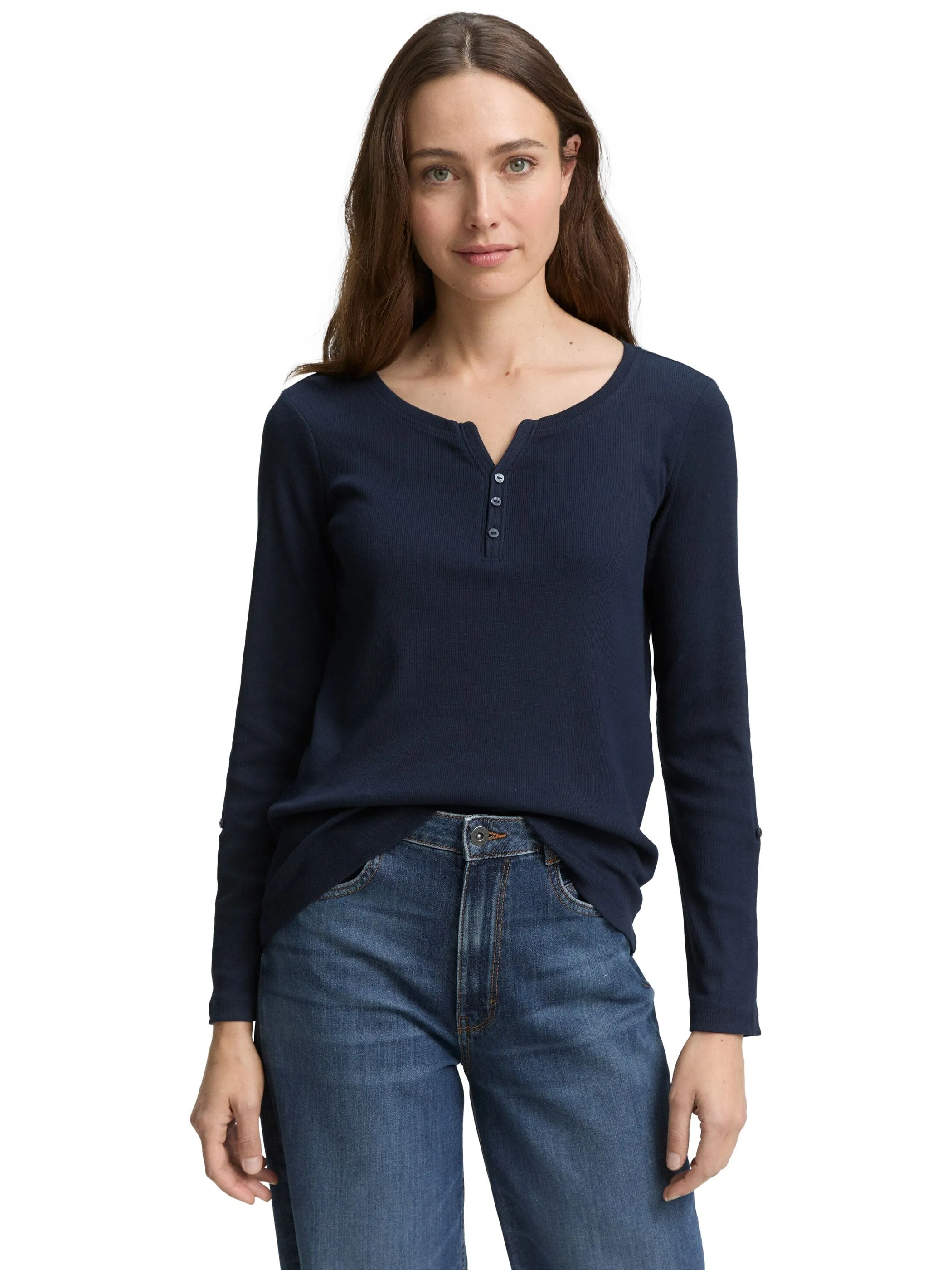 Tom Tailor 1024036 NOS henley shirt stripe Blau 845056 11019 5