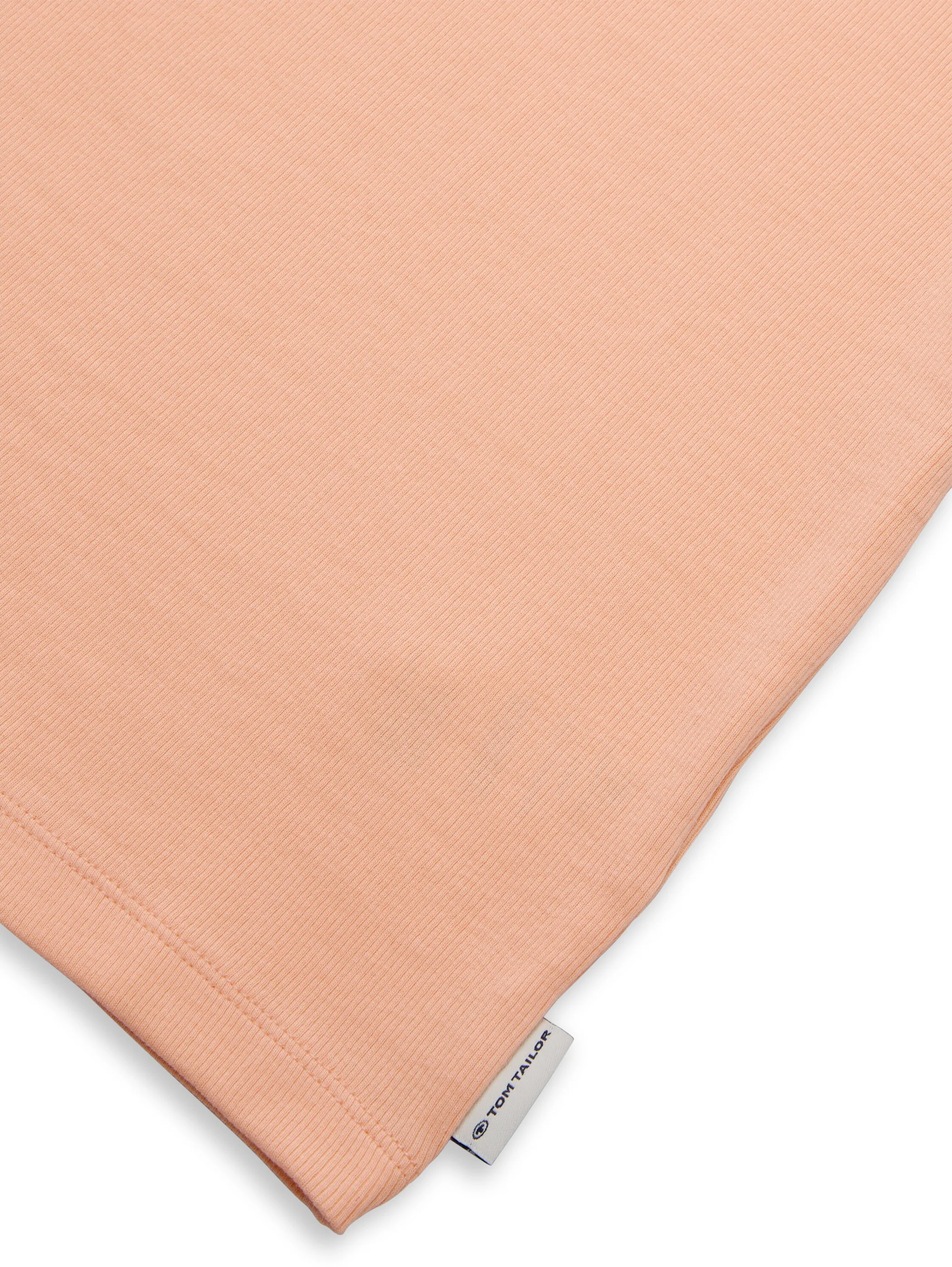 Tom Tailor 1041065 cropped mock neck rib t-shirt Orange 891320 37758 3