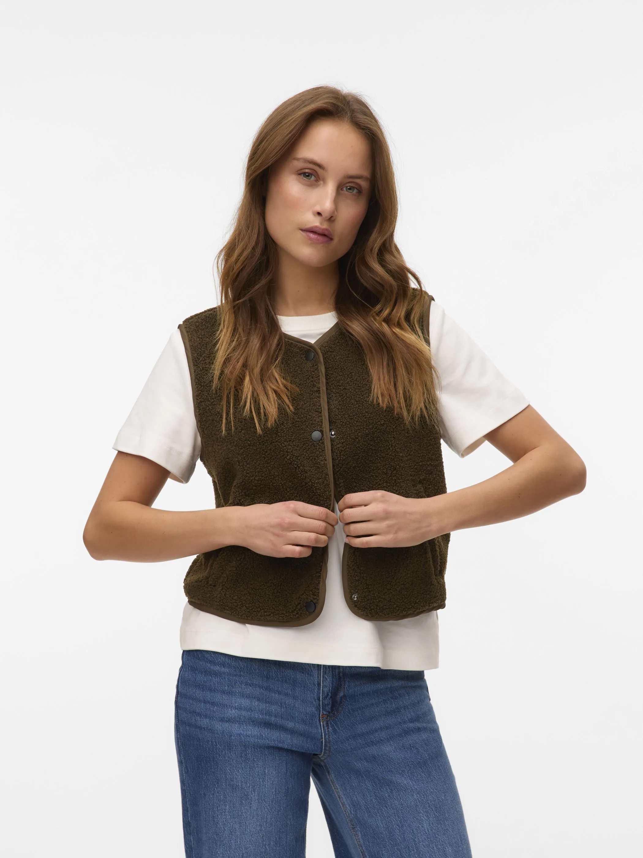 Vero Moda 10337854 VMGILLY SL GILET JRS Grün 915293 188880 2