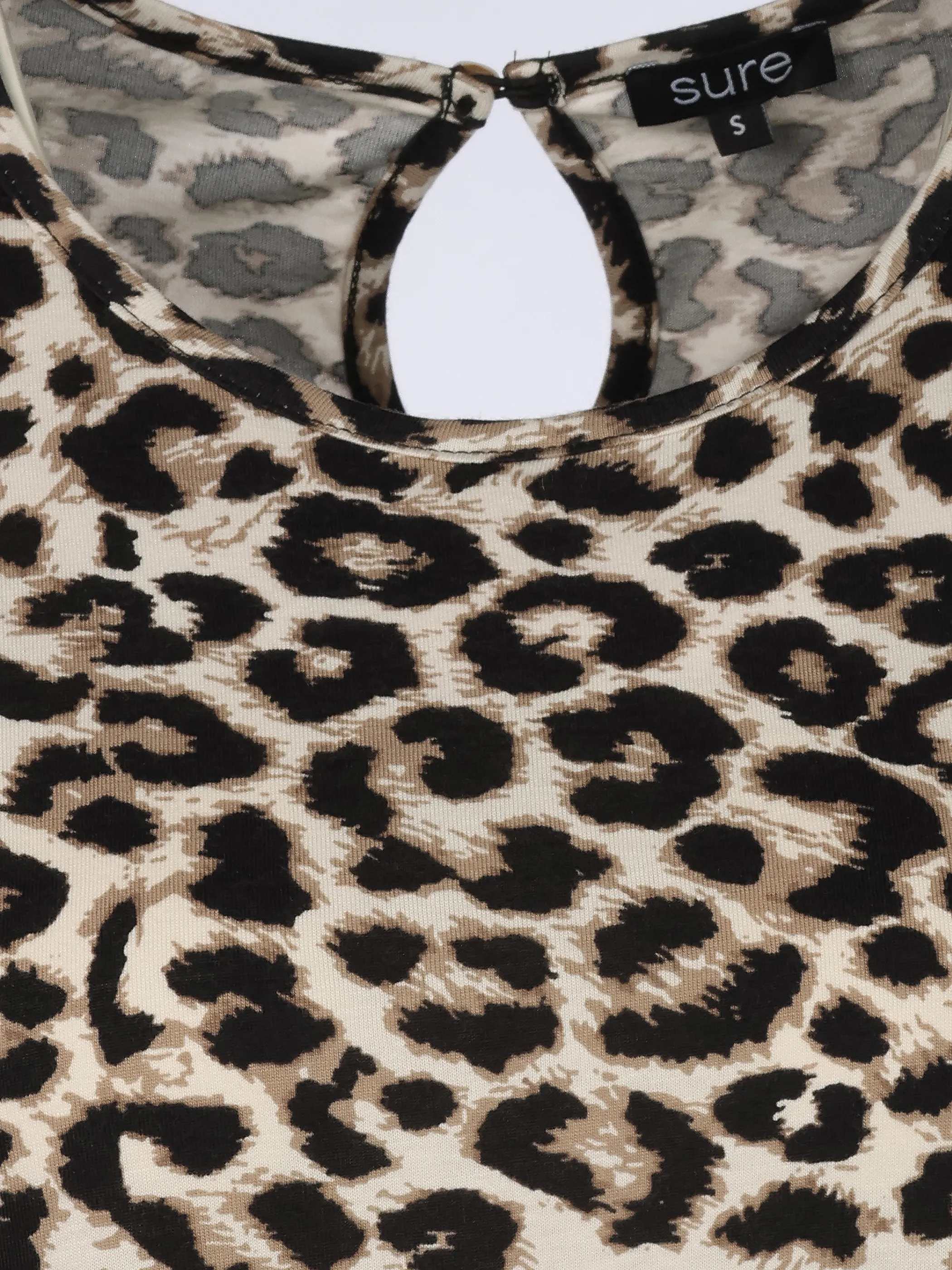 Sure Da-Jerseykleid m. Print Schwarz 924182 LEO 3