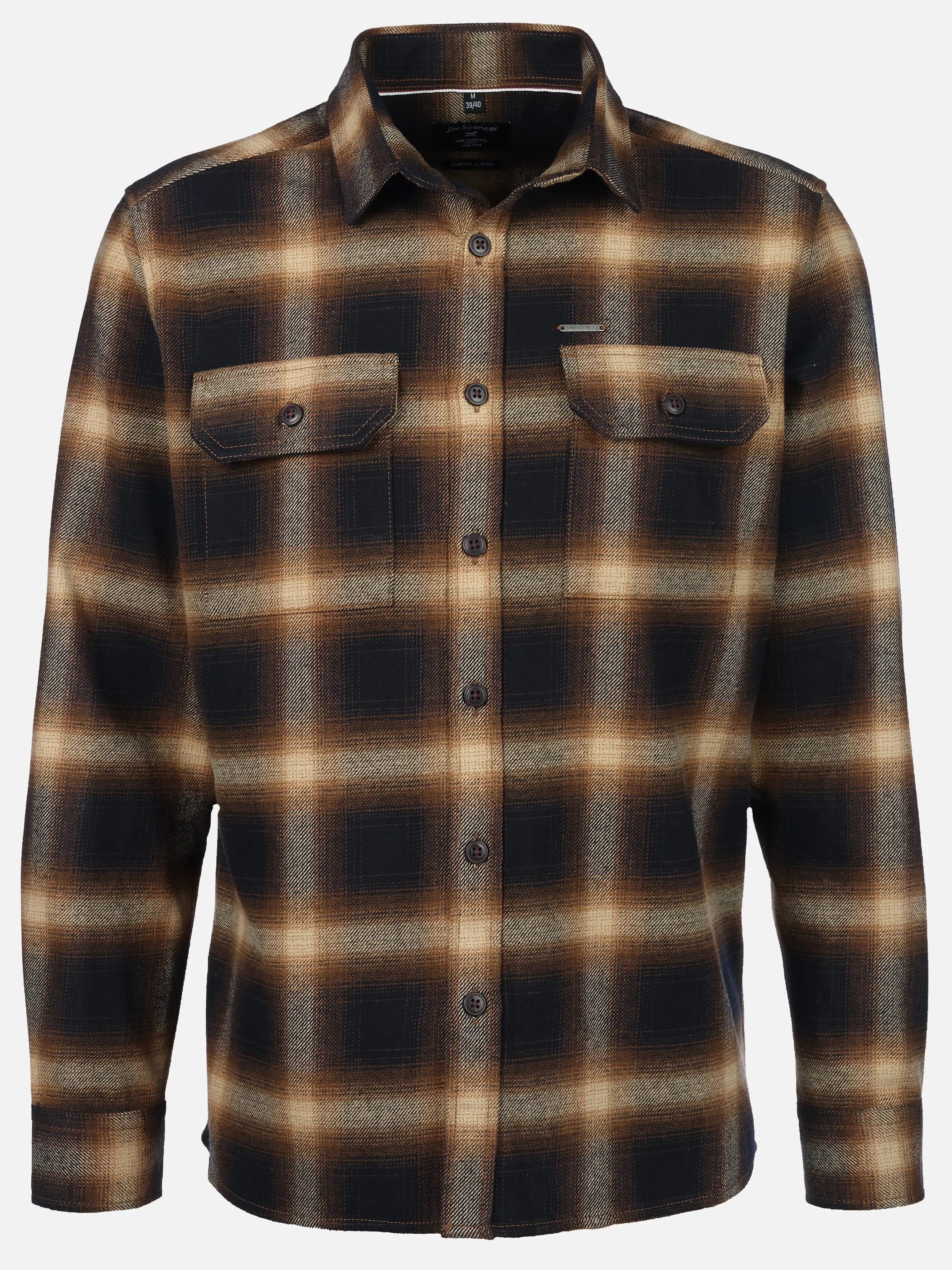 Jim Spencer He. Overshirt Flanell melange Grau 915564 GREY 1 Jim Spencer He. Overshirt Flanell melange Grau 915564 GREY 1