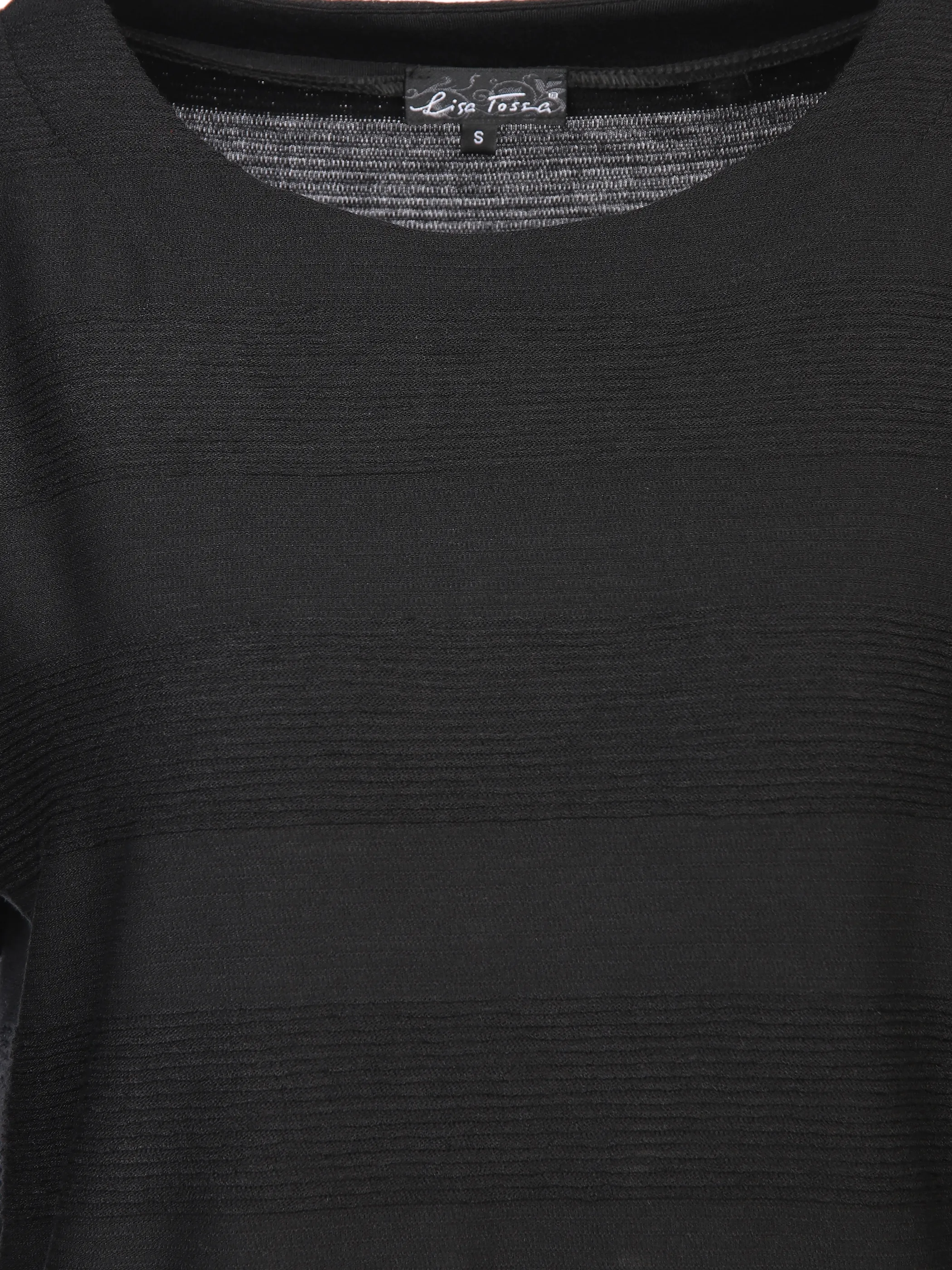 Lisa Tossa Da-Struktur-Ringel-Shirt Schwarz 897652 SCHWARZ 3