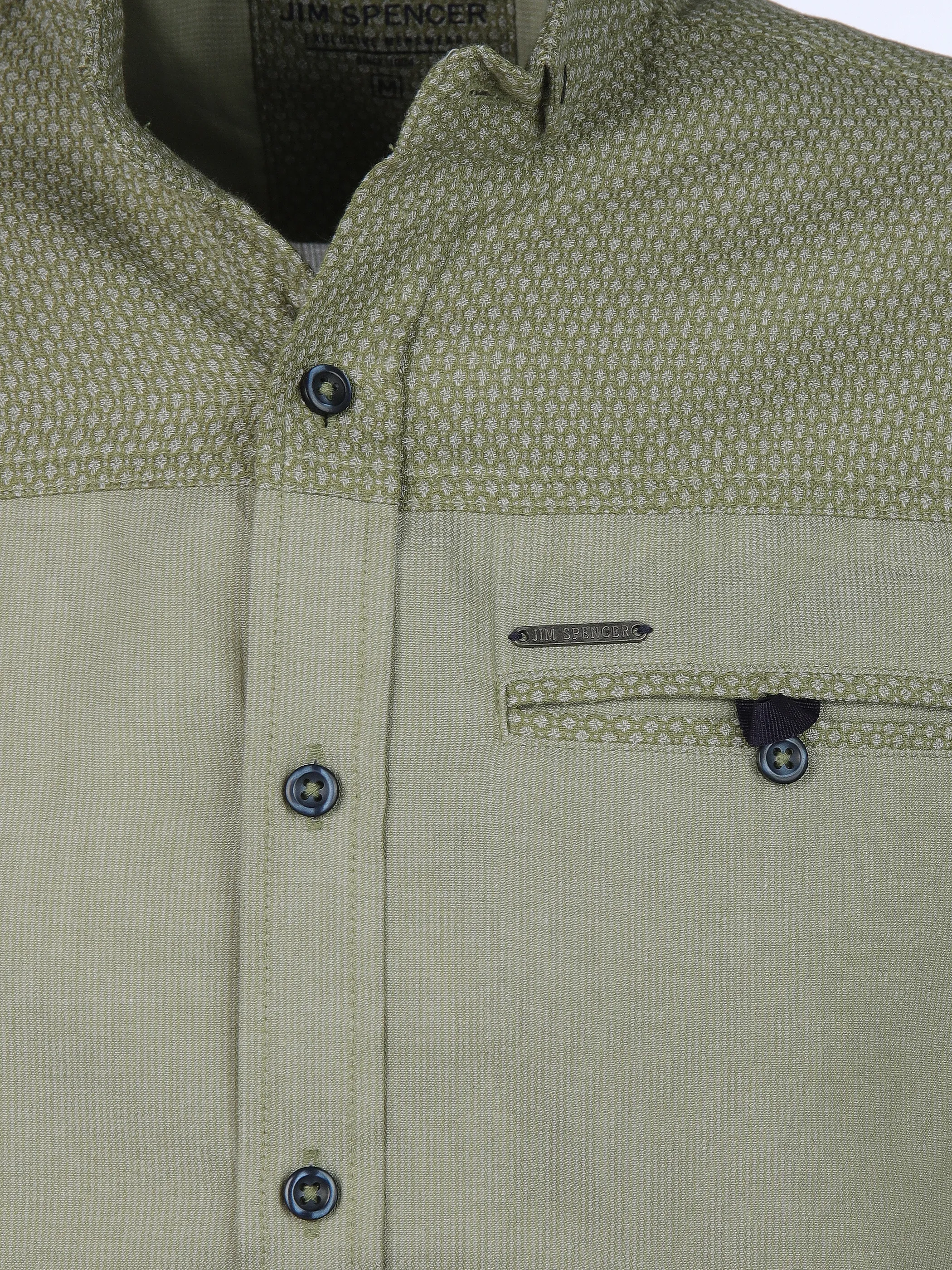 Jim Spencer He. Freizeithemd 1/2 Arm cut+sewn Oliv 905125 OLIVE 3