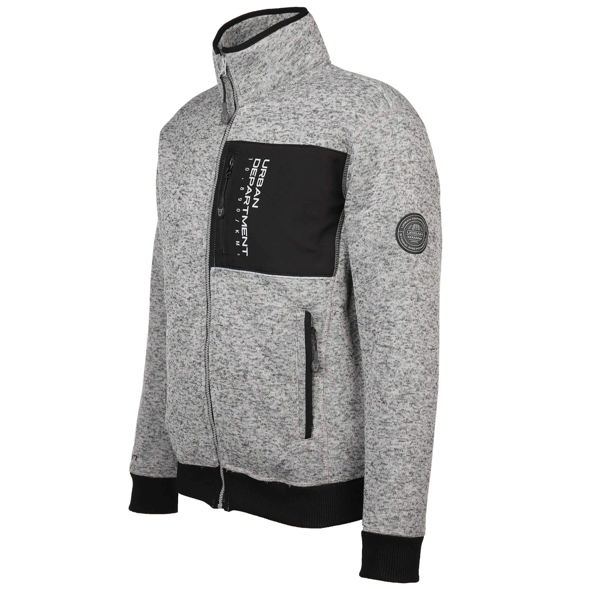 Worker He. Strickfleeceblouson melange Grau 883696 SILVER 3 Worker He. Strickfleeceblouson melange Grau 883696 SILVER 3