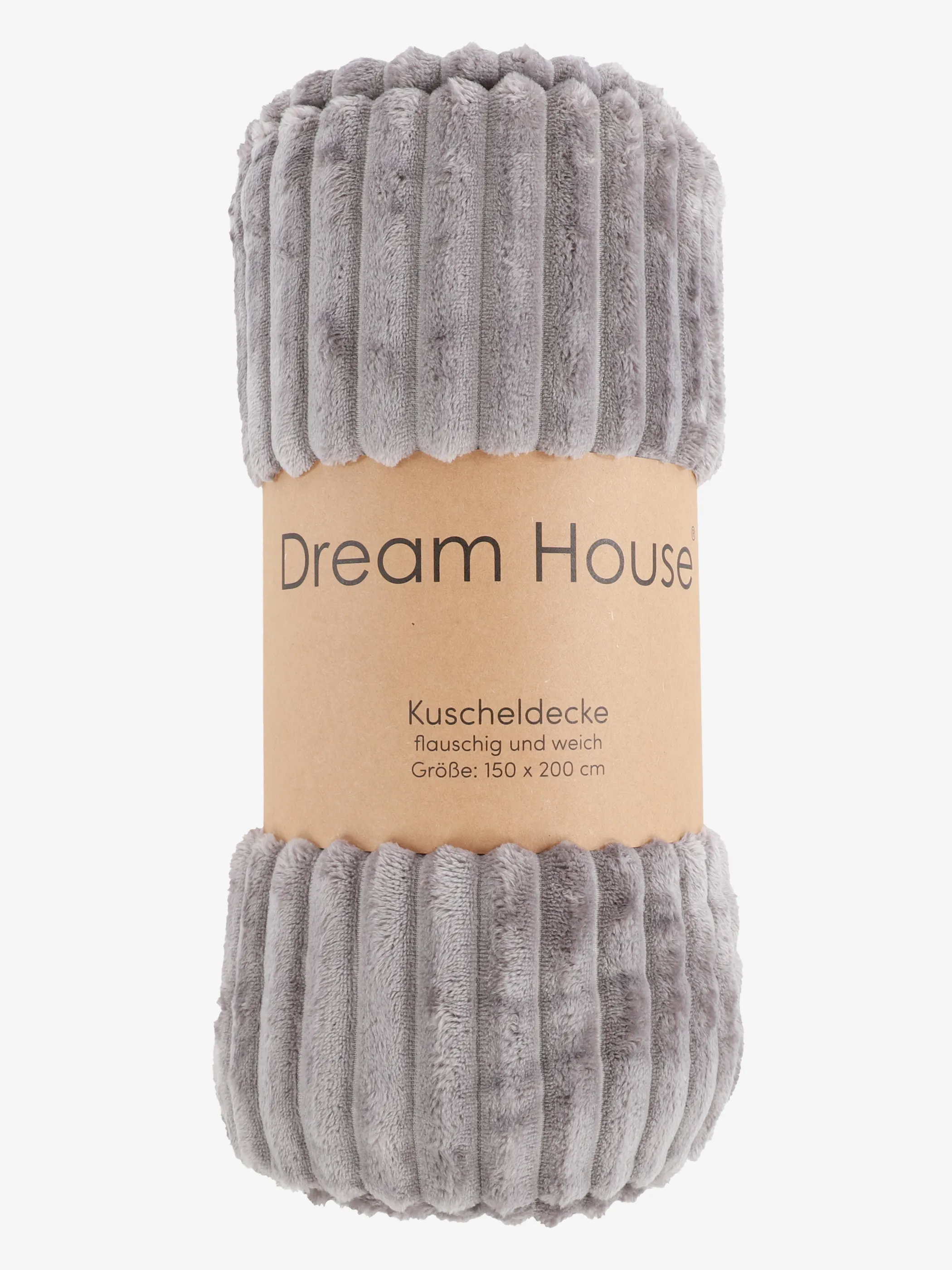 Dream House Wohndecke 150x200 Flanel Rib Grau 913177 GRAU N