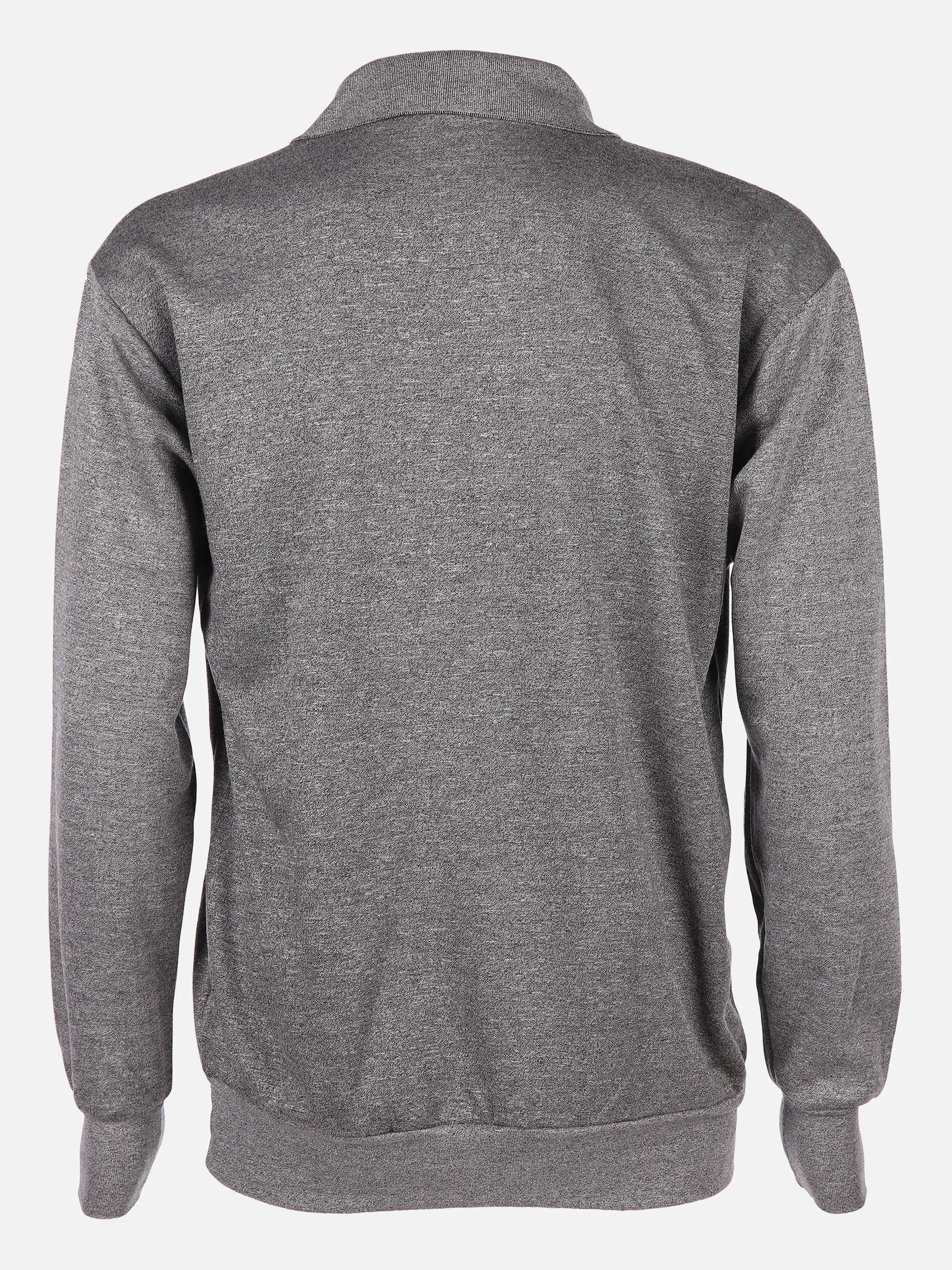He. Polosweat 1/1 Arm melange Grau 823221 DK GREY 2