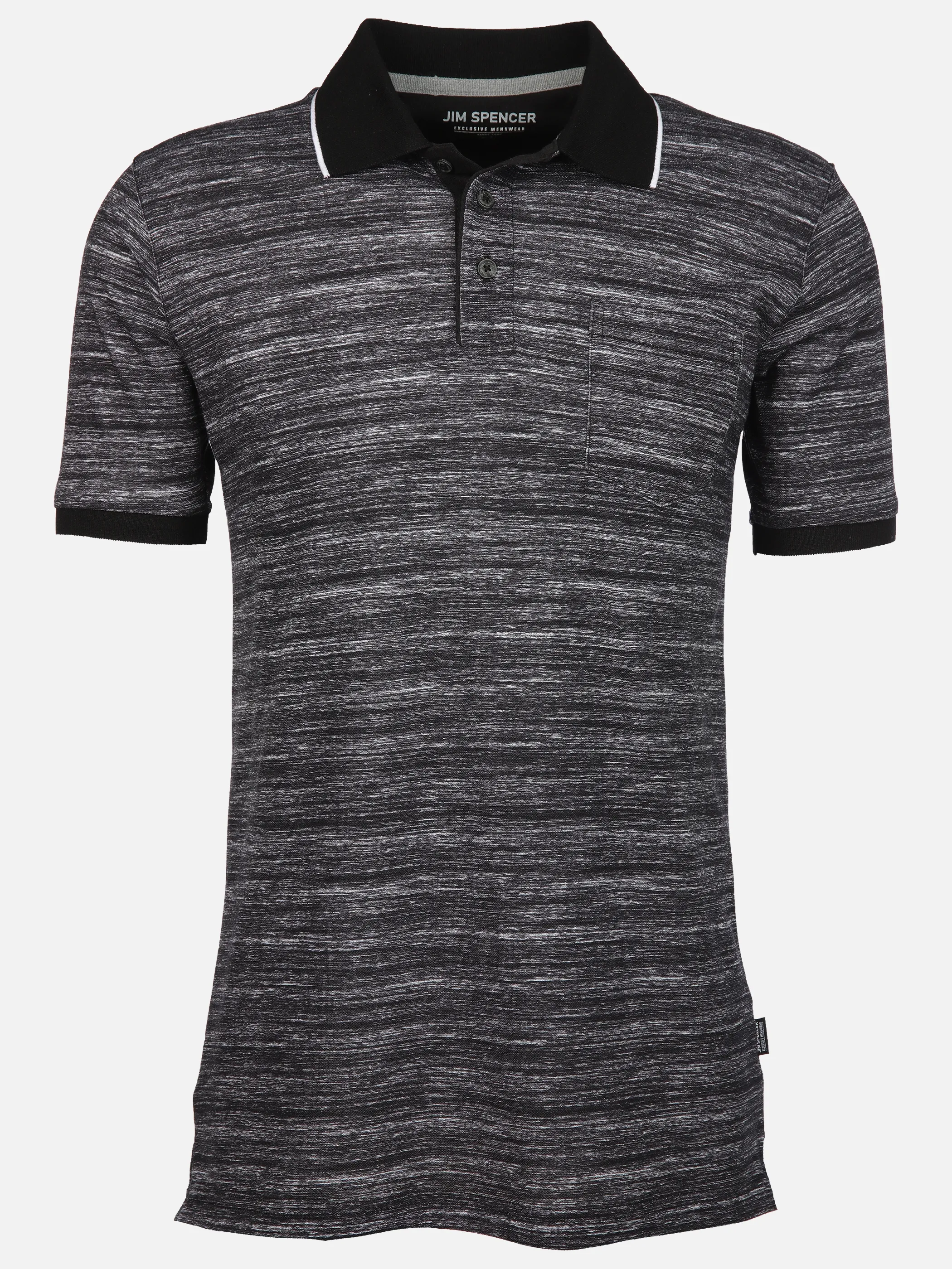 Jim Spencer He. Poloshirt 1/2 space print Schwarz 910732 BLACK 1 Jim Spencer He. Poloshirt 1/2 space print Schwarz 910732 BLACK 1