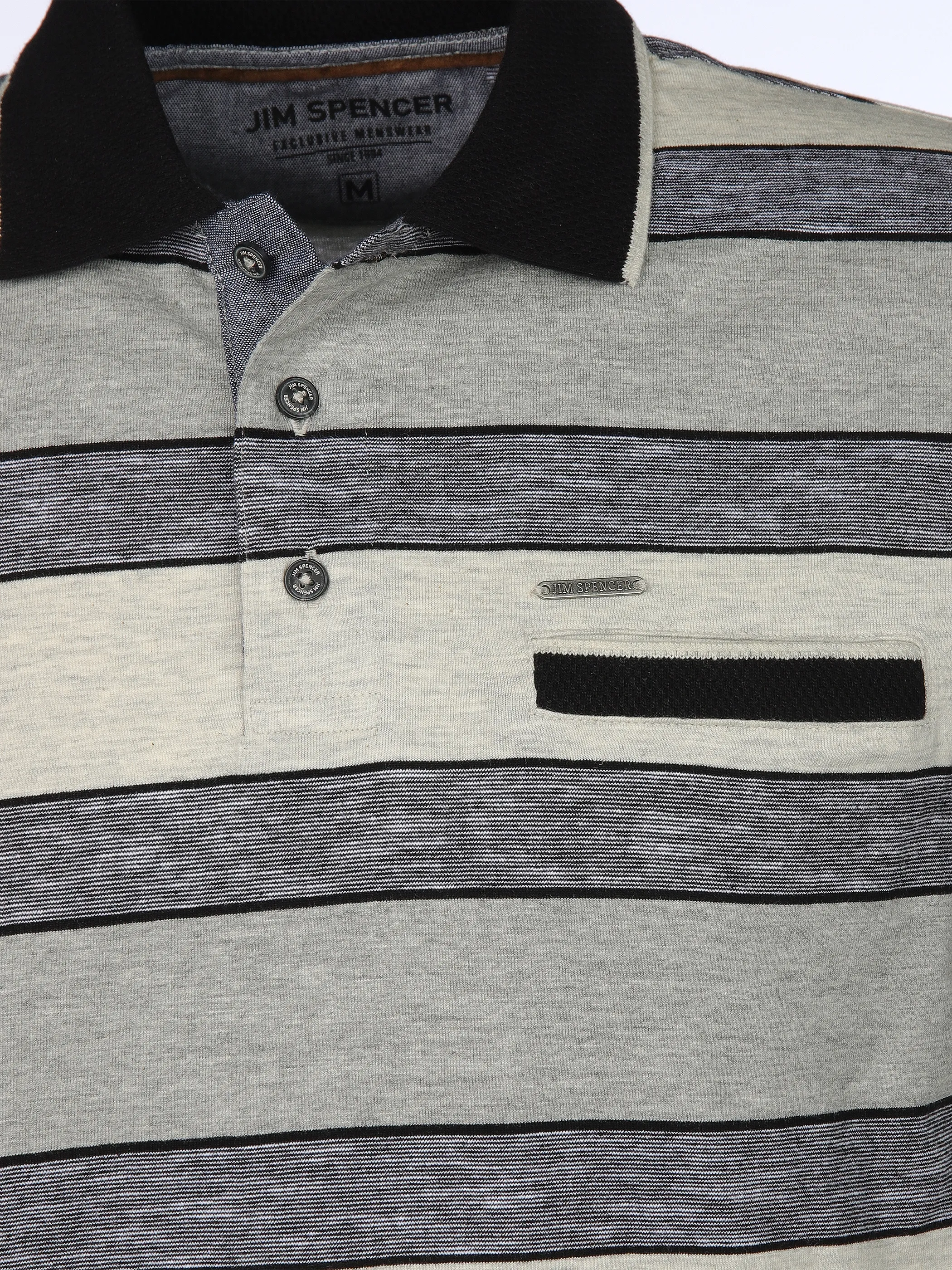 Jim Spencer He. Poloshirt 1/2 Arm Ringel Space Grau 910837 GRAPHIT 3