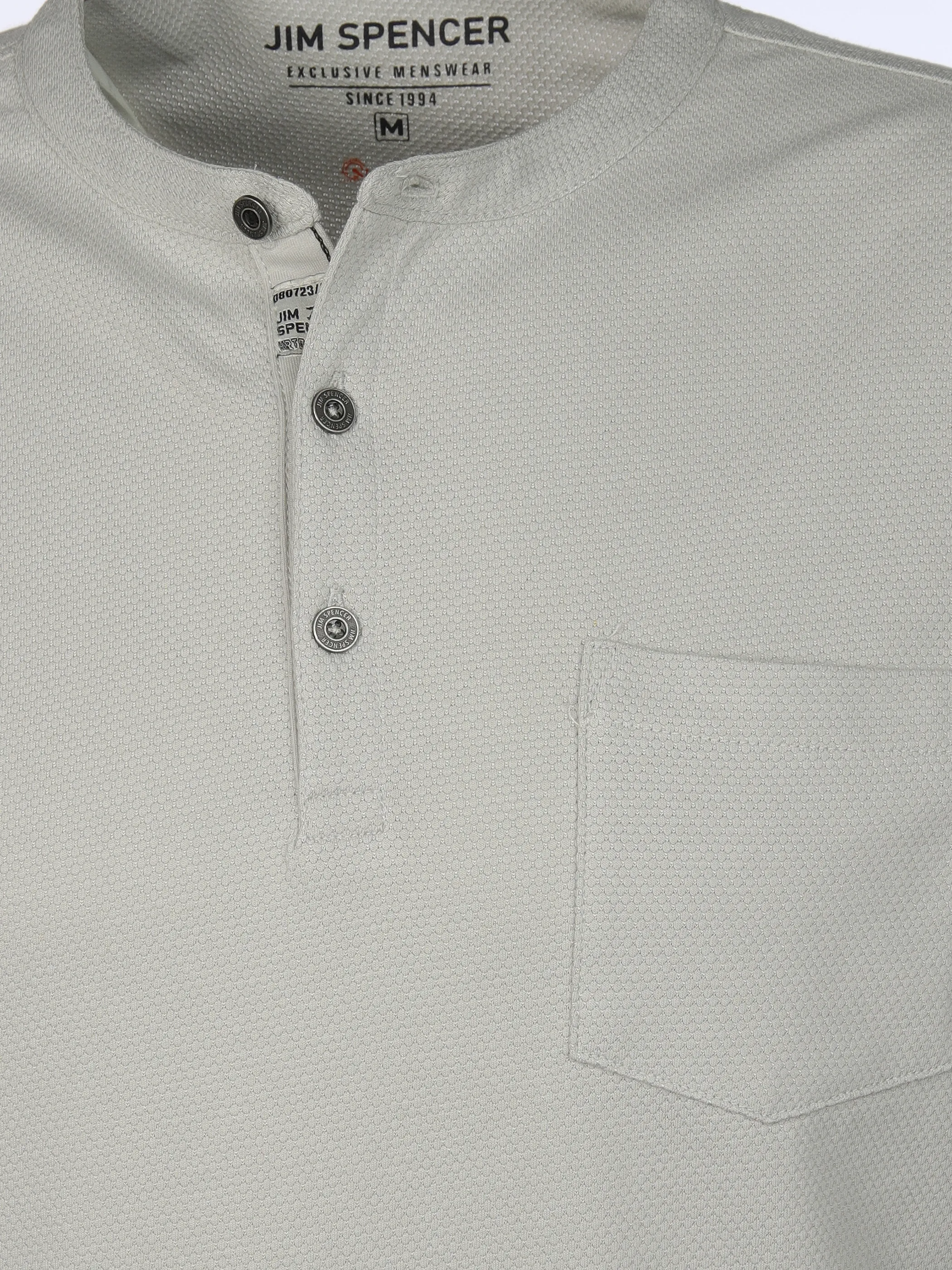 Jim Spencer He. Henleyshirt 1/2 Arm waffle Grau 906753 STONE 3