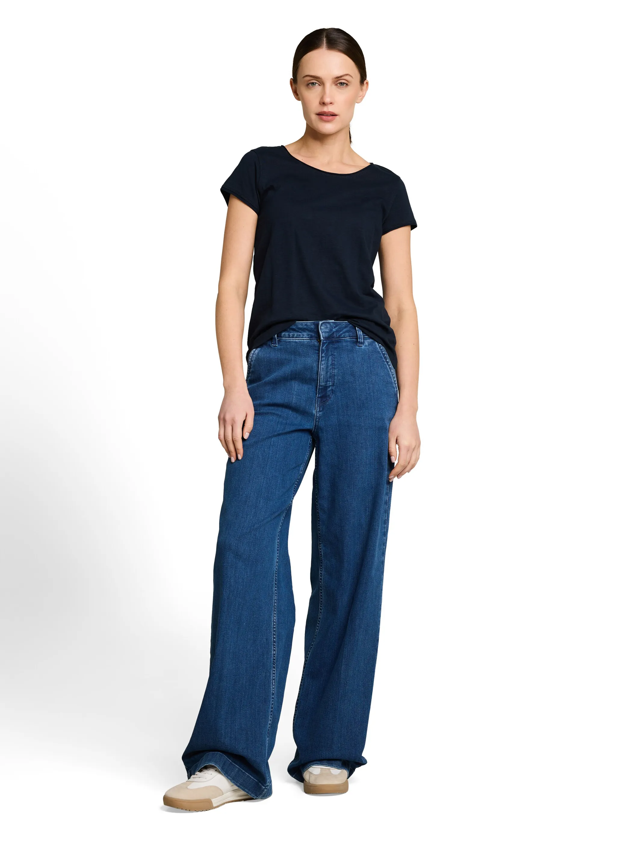 Tom Tailor 1050423 NOS T-shirt slub jersey wide crew Blau 922033 10668 1