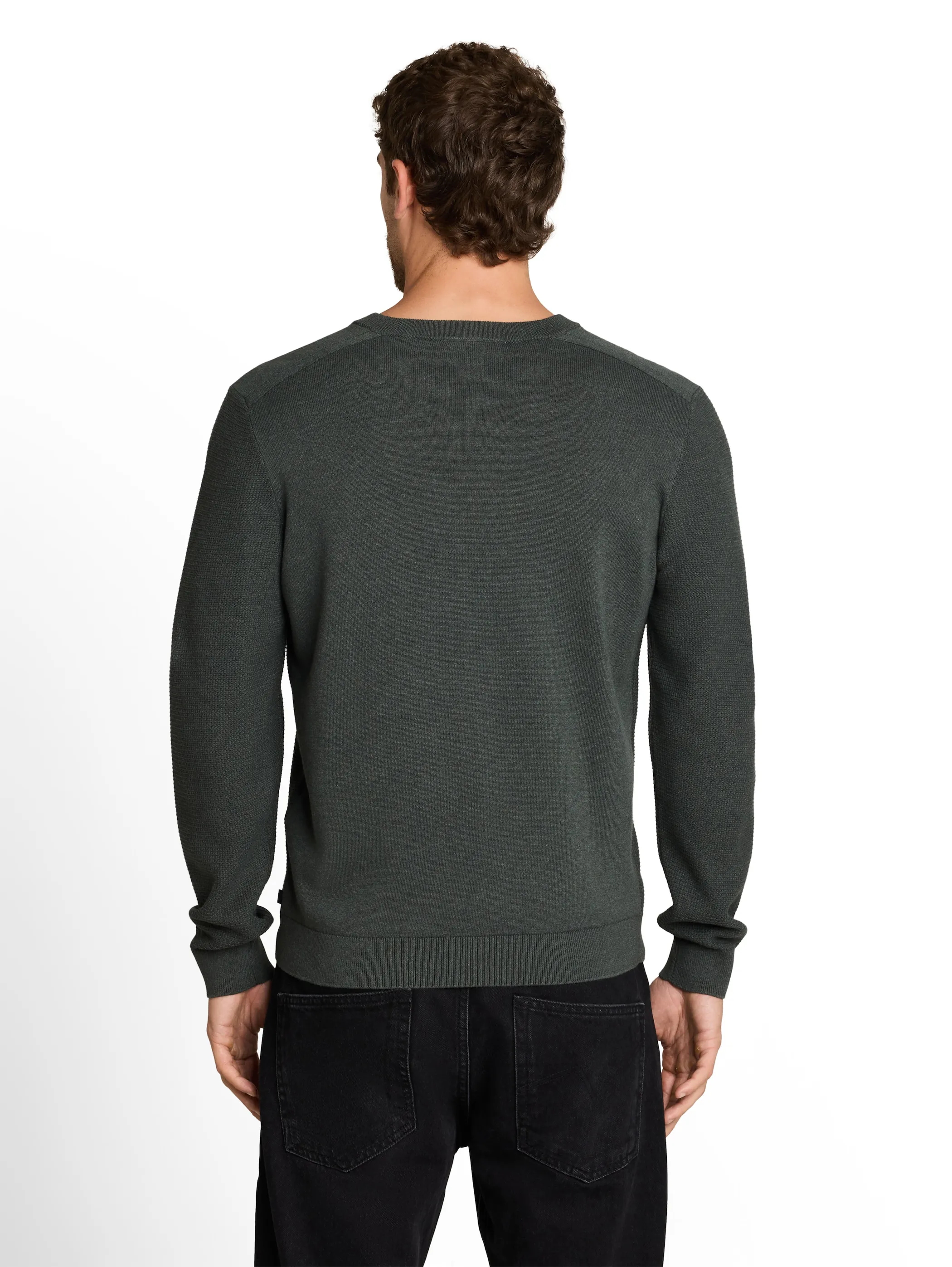 Tom Tailor 1052206 NOS structured crew neck knit Grün 934243 40543 2